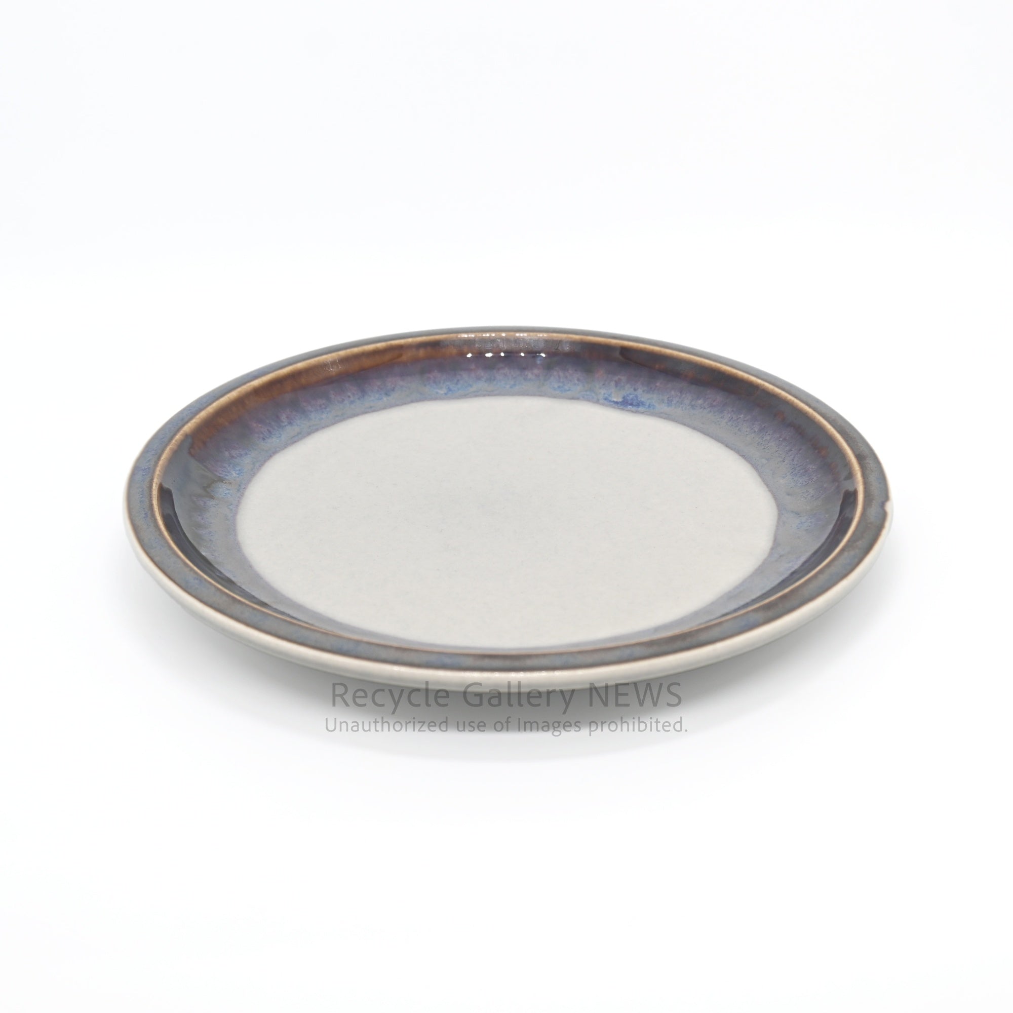 B&G Quistgaard 19cm Stoneware Plate Danish Vintage Blue Brown Gray / ビングオーグレンダール クイストゴー 19cmプレート 皿 デンマーク食器 ブルー ブラウン グレー