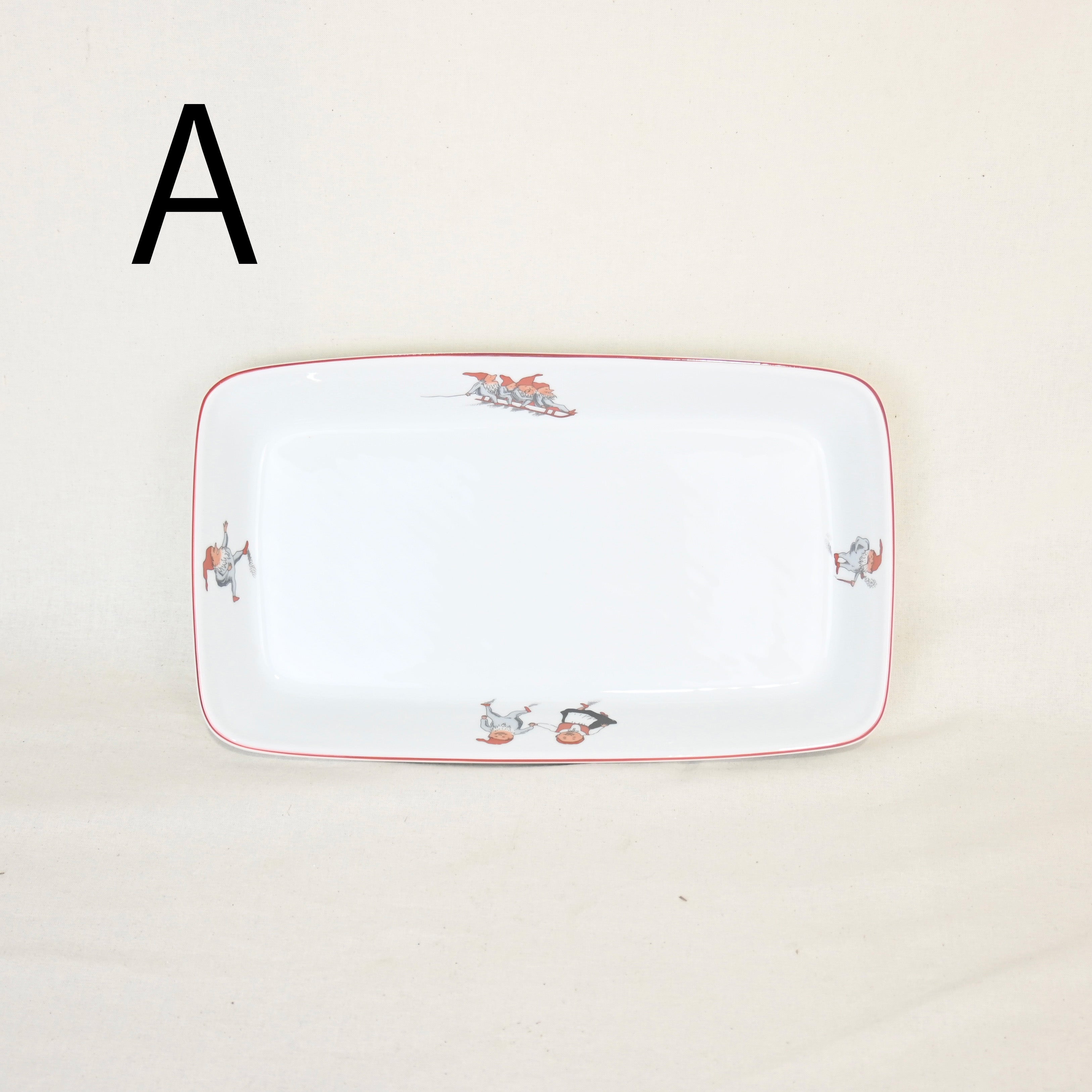 Porsgrund Nisse Rectangle plate Norway vintage Hand paint Souvenir 1980's / ポシュグルン ニッセ 長方形プレート ノルウェー ヴィンテージ ハンドペイント スーベニア 1980年代