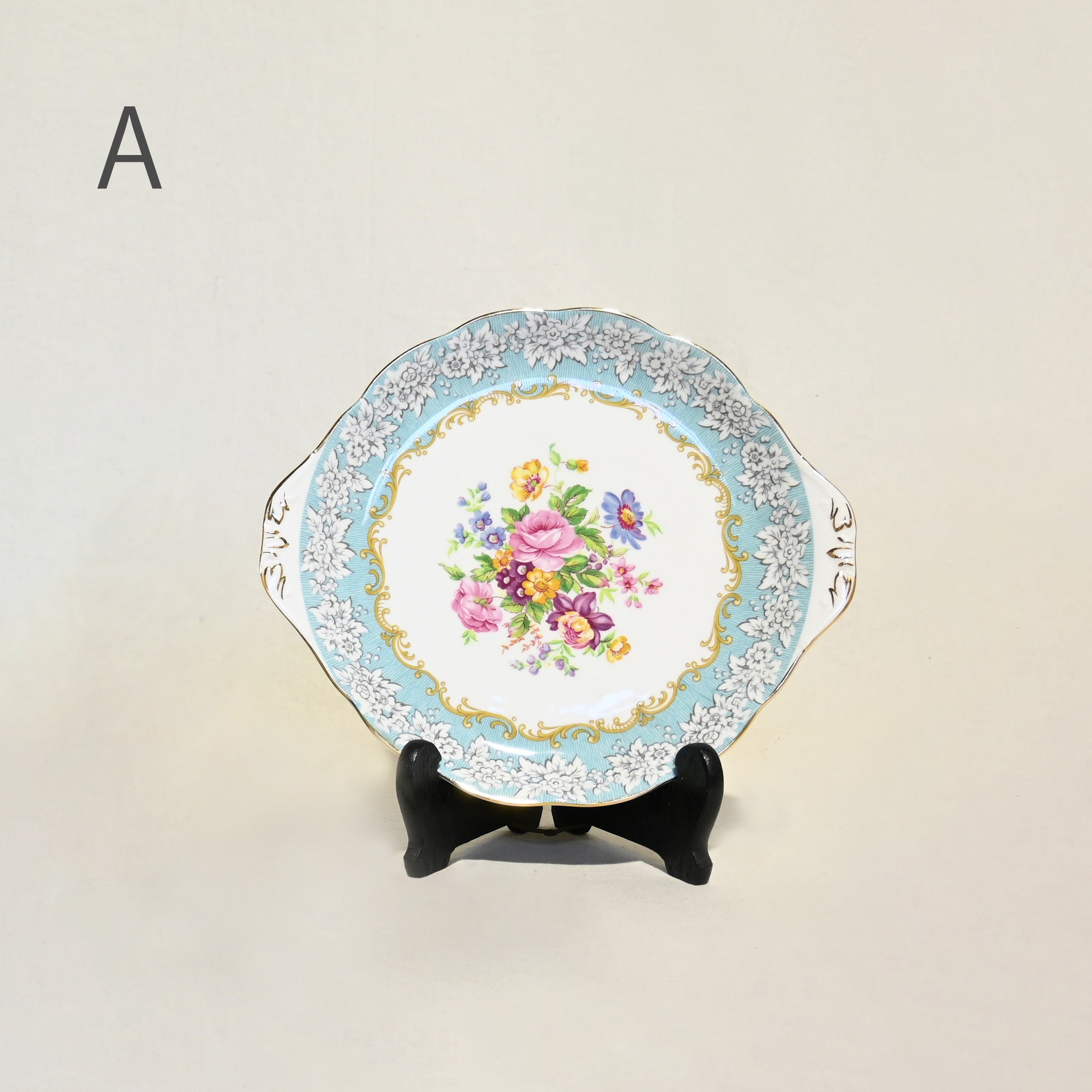 ROYAL ALBERT BB plate Cake plate  Enchantment Light blue UK / ロイヤルアルバート ブレッド＆バタープレート ケーキプレート エンチャントメント 水色 イギリス