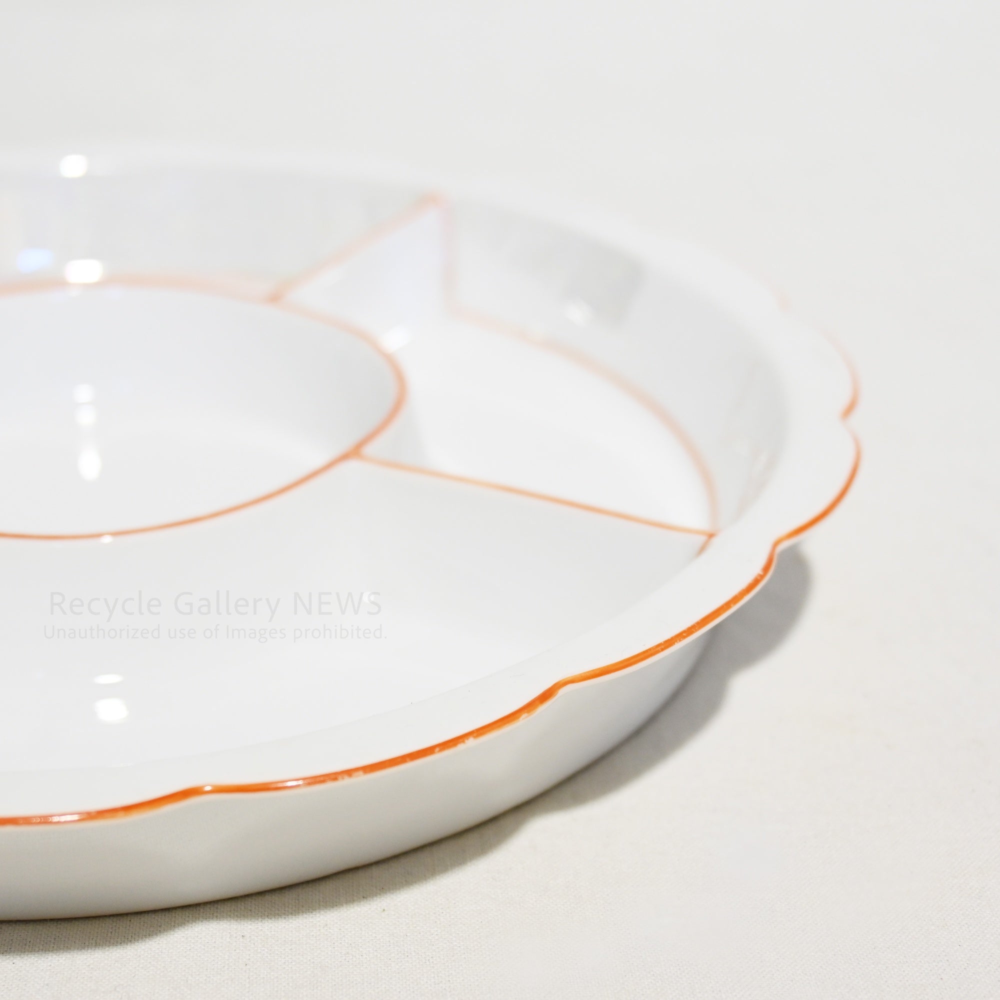 Old Noritake Hors d'oeuvre Serving plate Taisho era 1912s Japan-Domestic-market Yajirobe backstamp / オールドノリタケ オードブル サービングプレート 大正時代 1912年頃 国内向けヤジロベー バックスタンプ