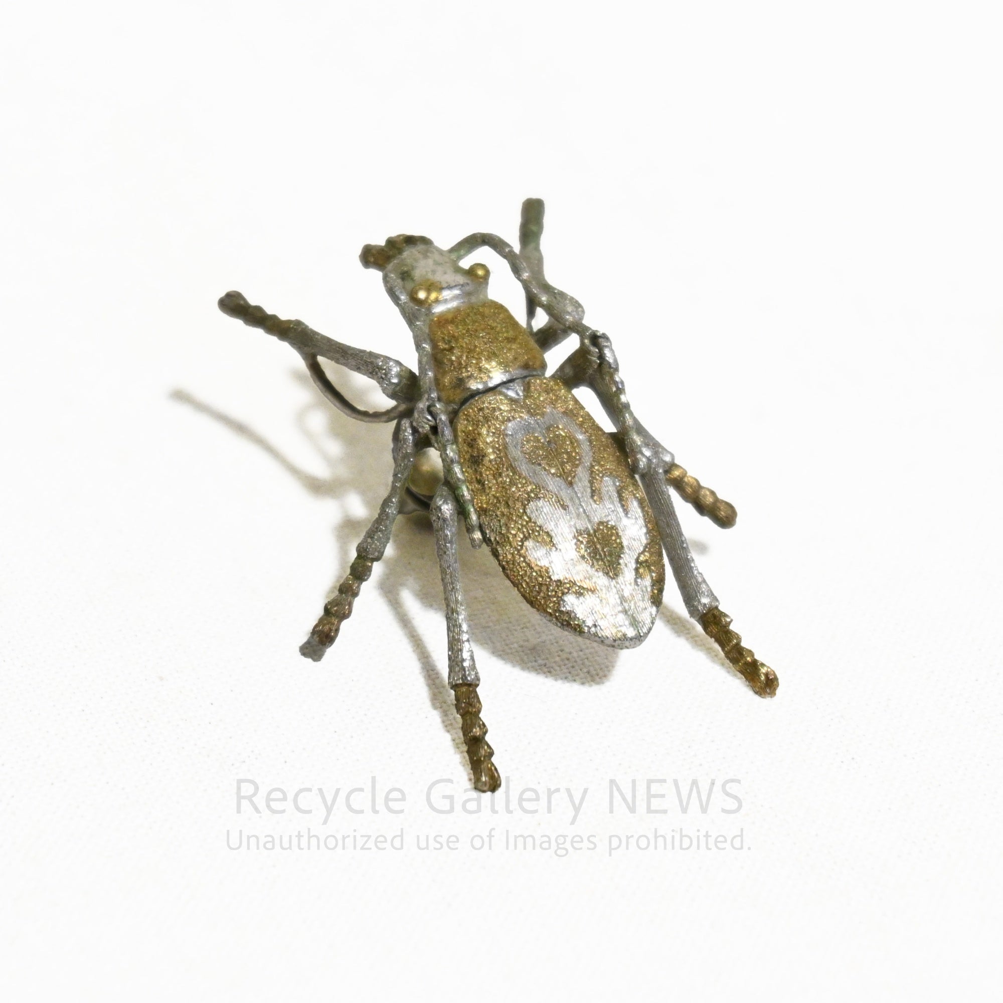 Ground beetle Brooch SILVER engraved Vintage / オサムシ 昆虫