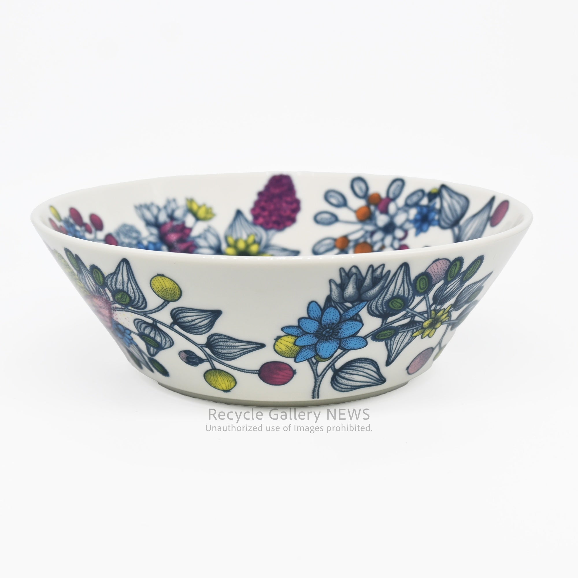 ARABIA RUNO Finland  "Butterfly" Floral Bowl White Porcelain / アラビア ルノ バタフライボウル フィンランド 花柄 白磁