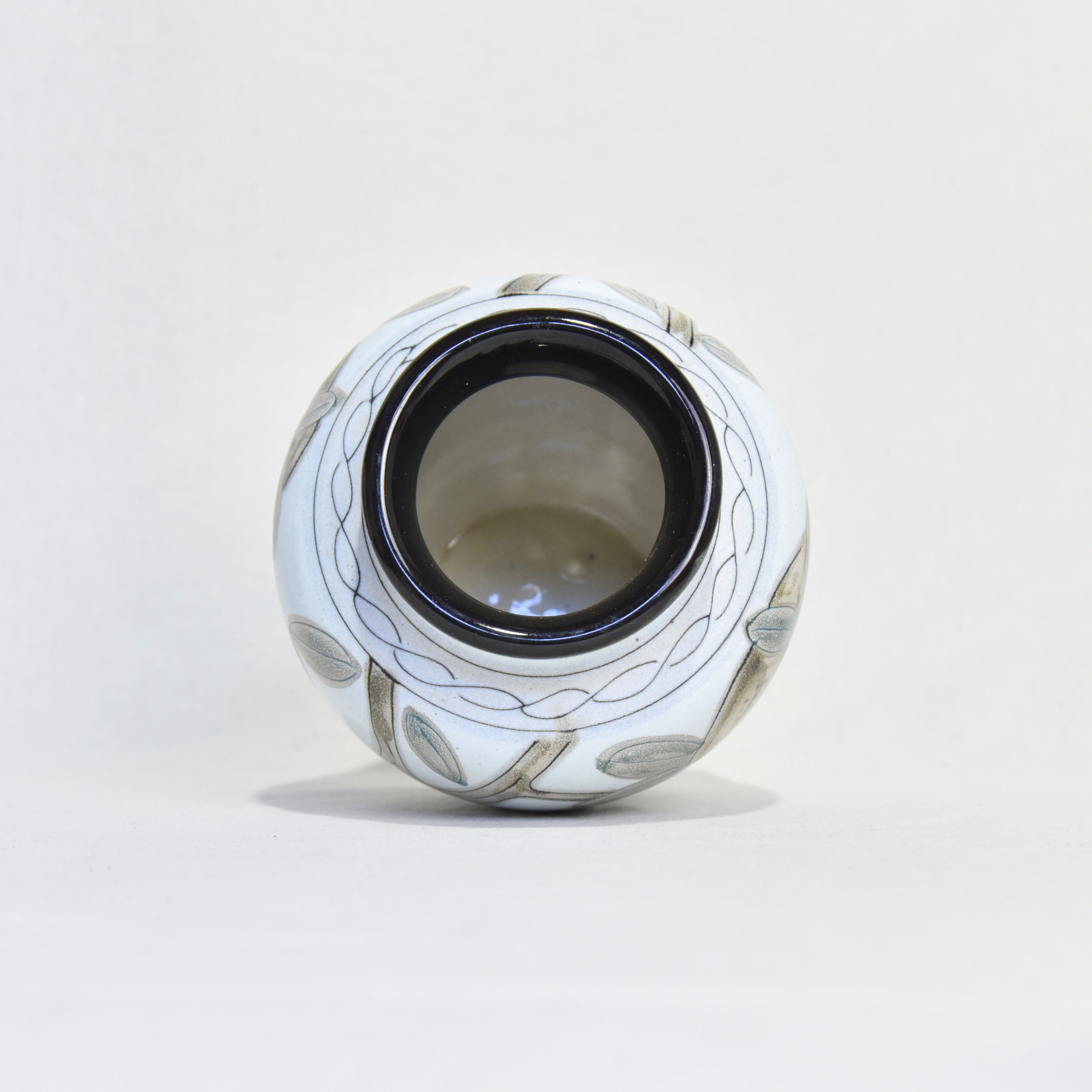 柘榴紋 釉薬 鉄絵 花瓶 陶器 日本工芸 / Pomegranate glaze Flower vase Japanese pottery Fork art