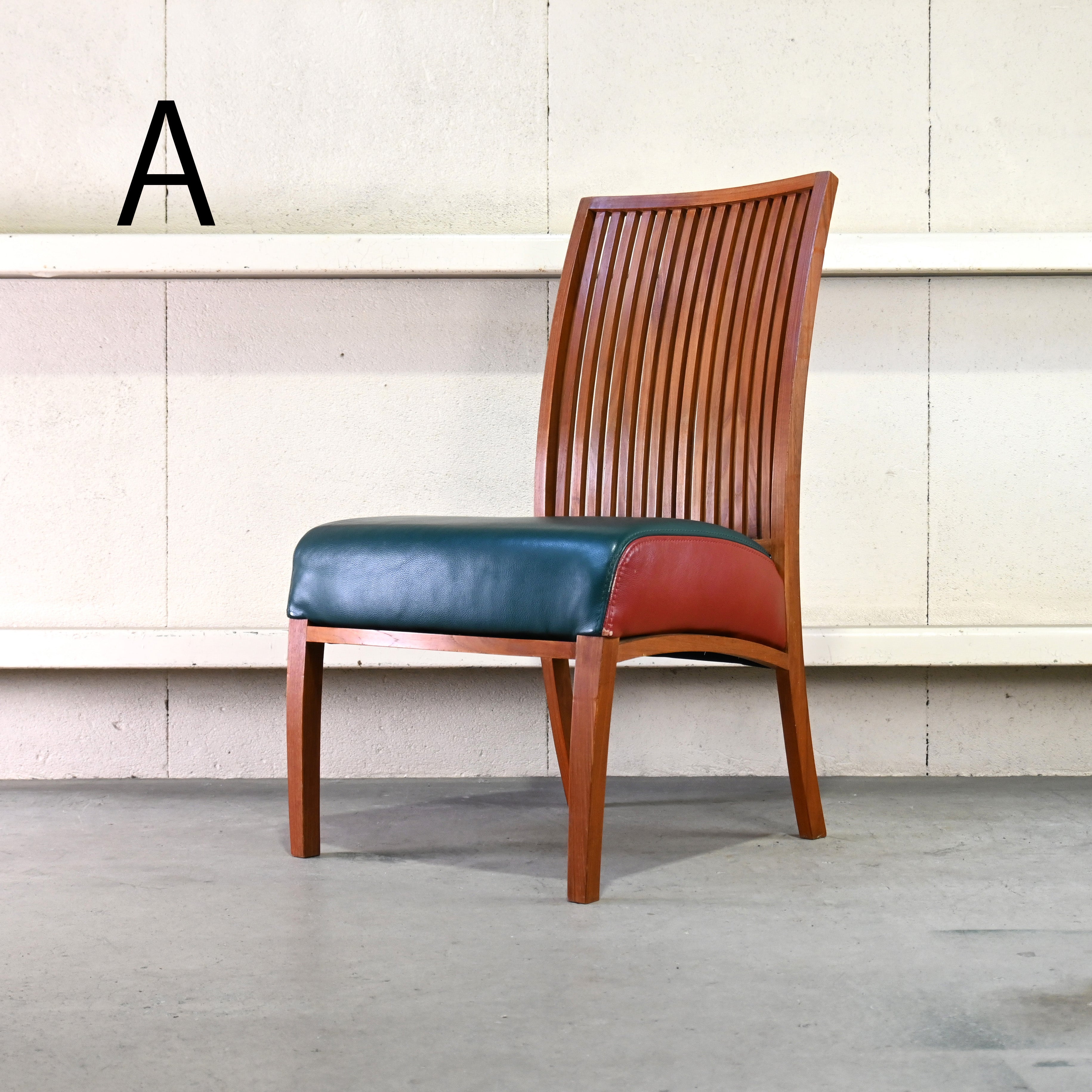 BC Kobo Teakwood × Leather Lounge chair Japanese modern Scandinavian design [A] Brick red [B] Green / BC工房 チーク材 × リアルレザー ラウンジチェア ジャパニーズモダン 北欧デザイン [A] ブリックレッド [B] グリーン