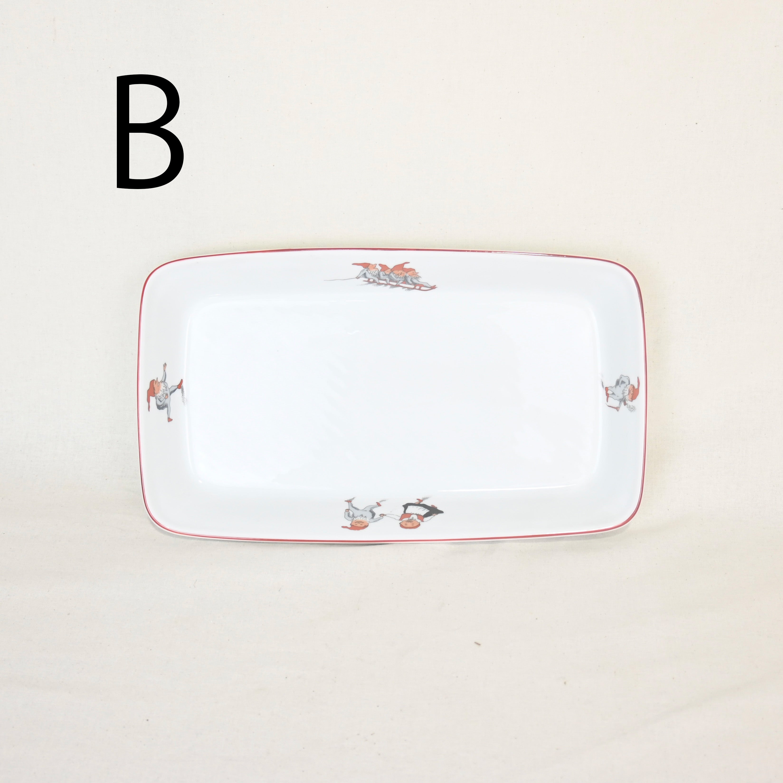 Porsgrund Nisse Rectangle plate Norway vintage Hand paint Souvenir 1980's / ポシュグルン ニッセ 長方形プレート ノルウェー ヴィンテージ ハンドペイント スーベニア 1980年代