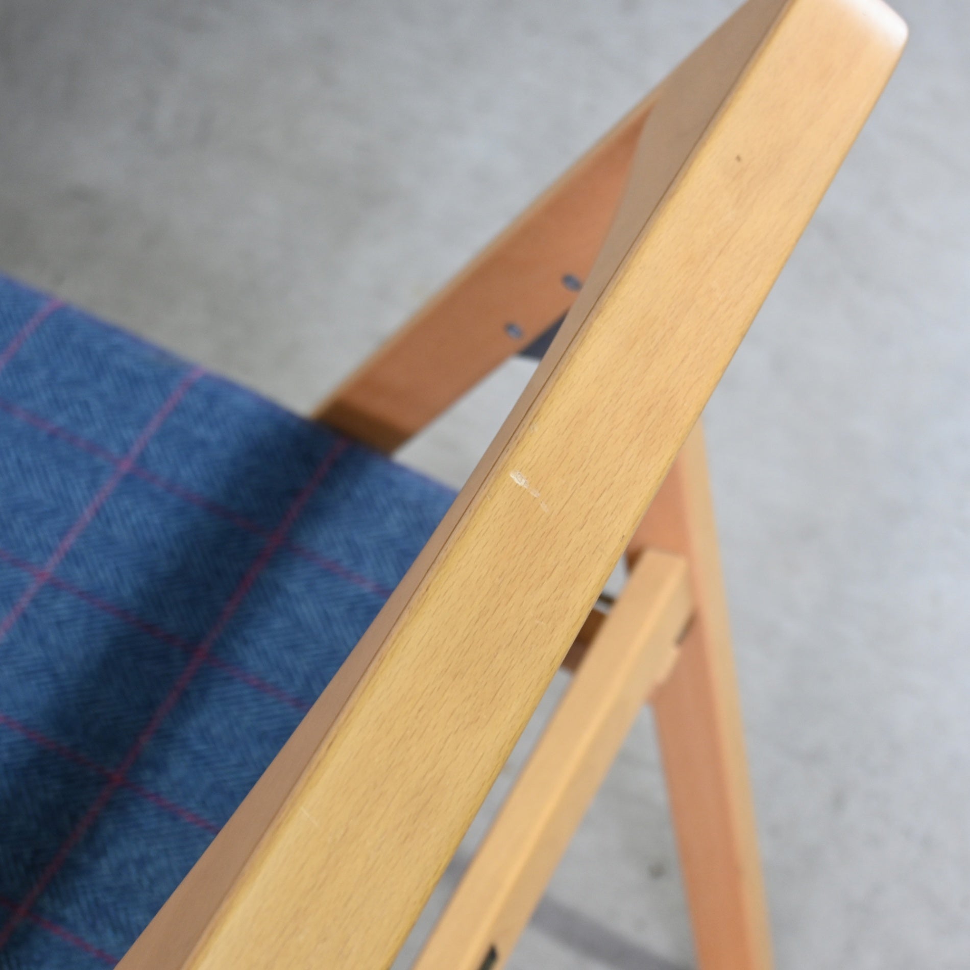 Tendo Folding chair T-3229WB-NT Japan Molded plywood / 天童木工 フォールディングチェア 折りたたみ椅子 廃盤シート張地布 日本 成形合板 木材