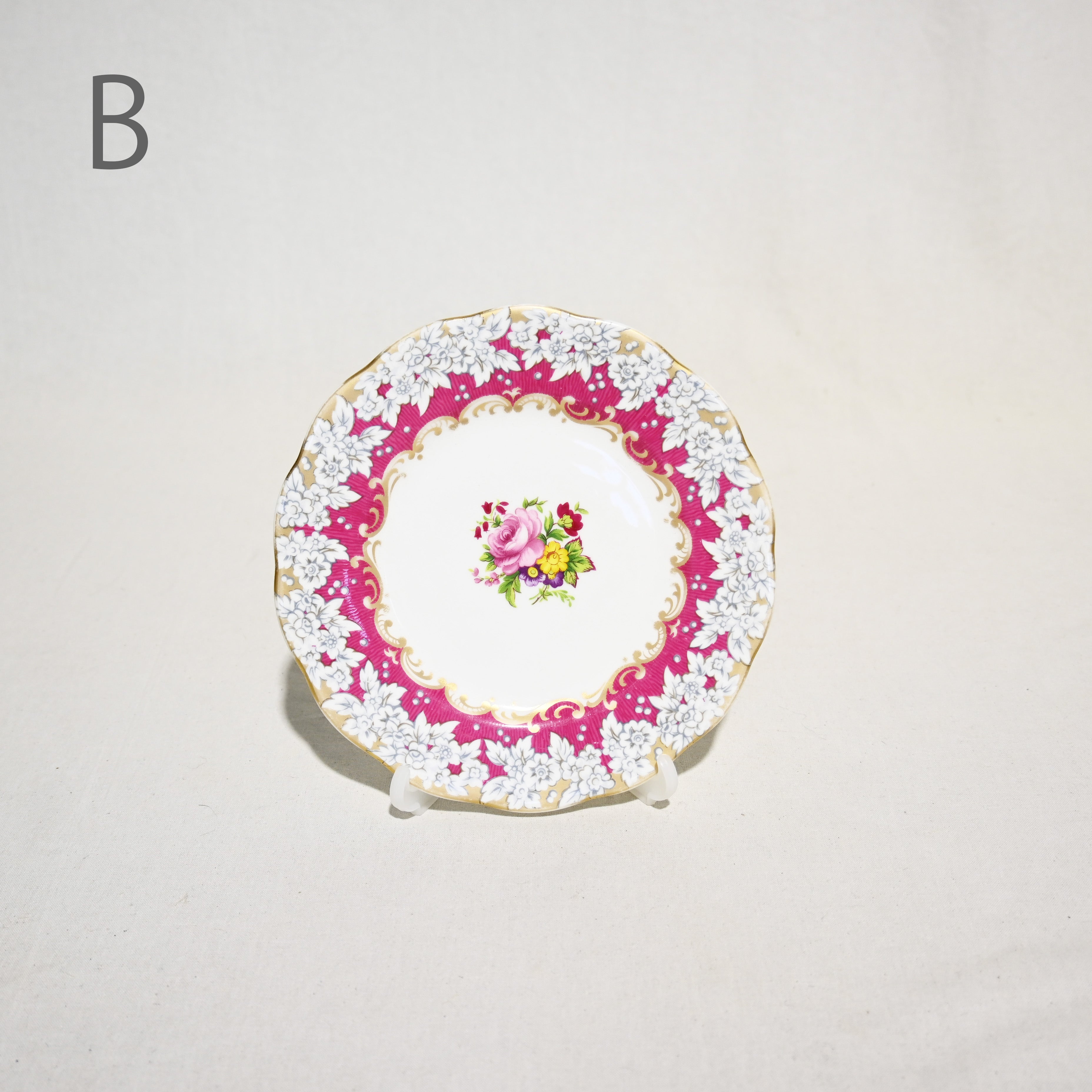 ROYAL ALBERT BB plate Cake plate  Enchantment Cup Pink UK / ロイヤルアルバート ブレッド＆バタープレート ケーキプレート カップ ピンク イギリス