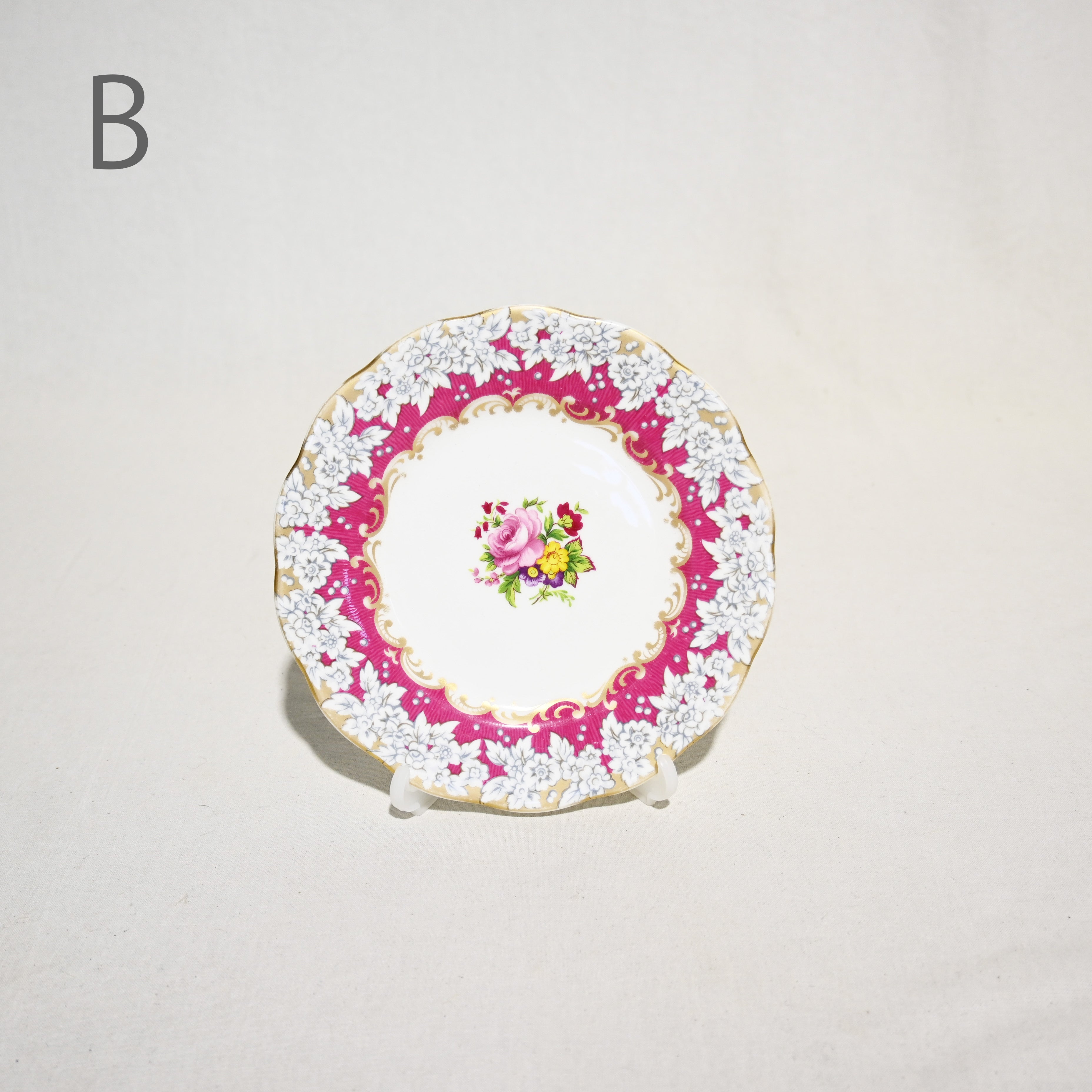 ROYAL ALBERT BB plate Cake plate  Enchantment Cup Pink UK / ロイヤルアルバート ブレッド＆バタープレート ケーキプレート カップ ピンク イギリス