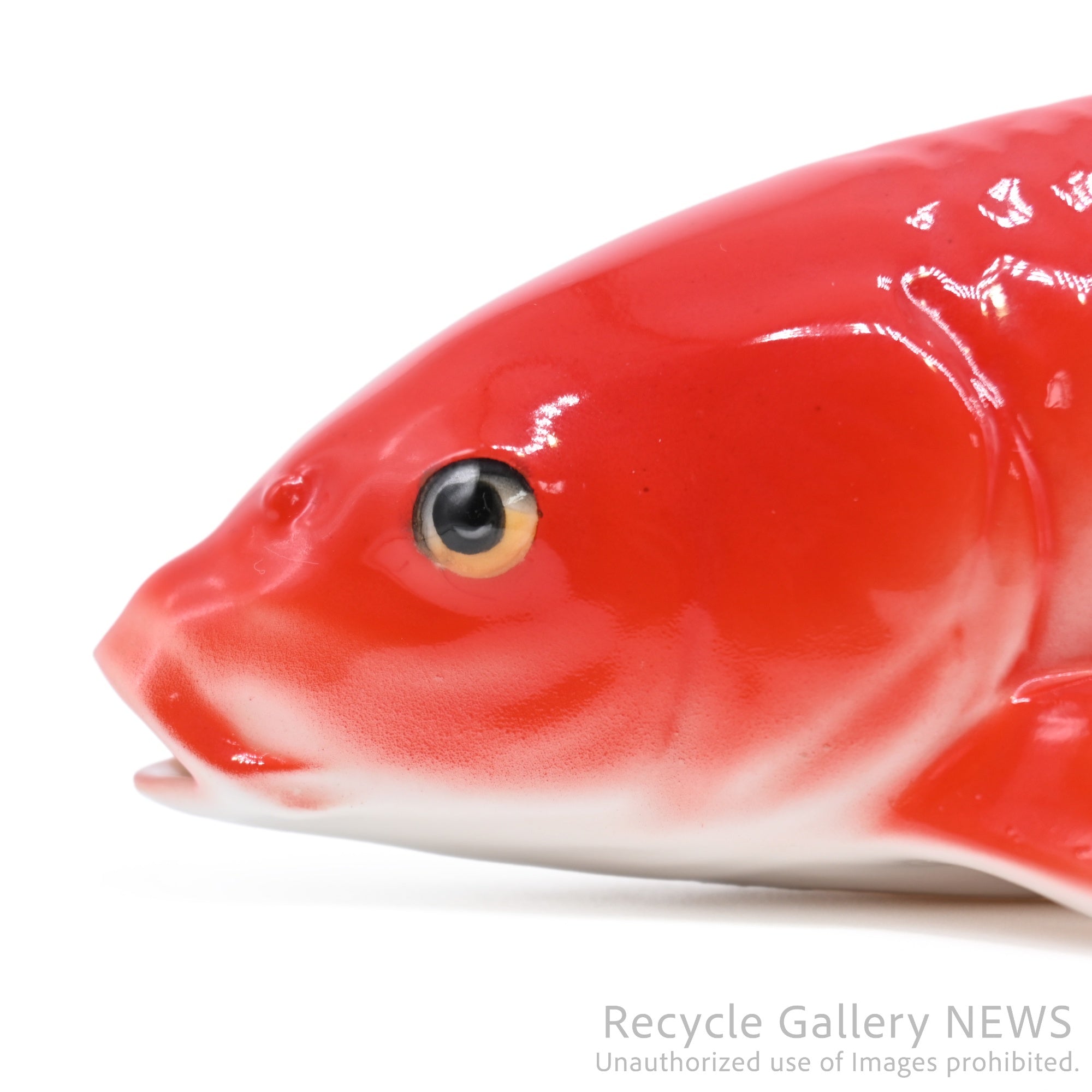 NIPPON TOKI KAISHA Old Noritake Carp Figurine Showa Retro Red Vintage / 日本陶器会社 オールドノリタケ 鯉 フィギュリン 昭和レトロ 赤 ヴィンテージ