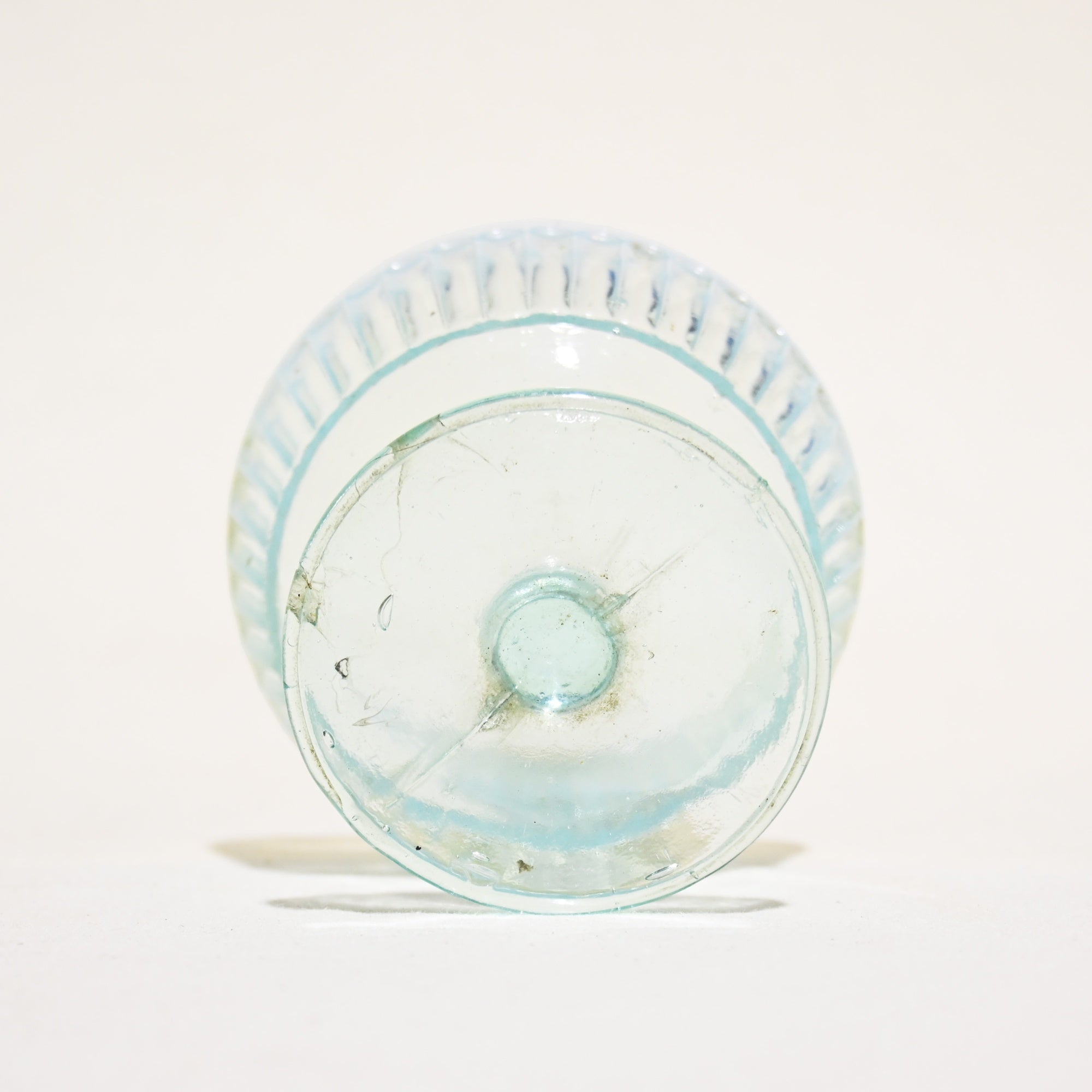 Vintage Press Glass Japanese Glass Ice Cup Ramune soda blue Color Retro / ヴィンテージ プレスガラス 和ガラス 氷コップ ラムネ色 レトロ