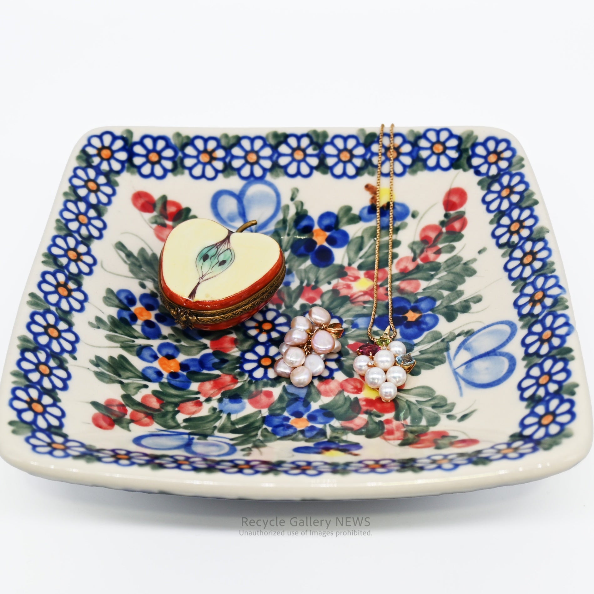 VENA Polish Floral Square Bowl Eastern European Tableware / ヴェナ ポーランド 花柄 スクエアボウル  東欧 テーブルウェア