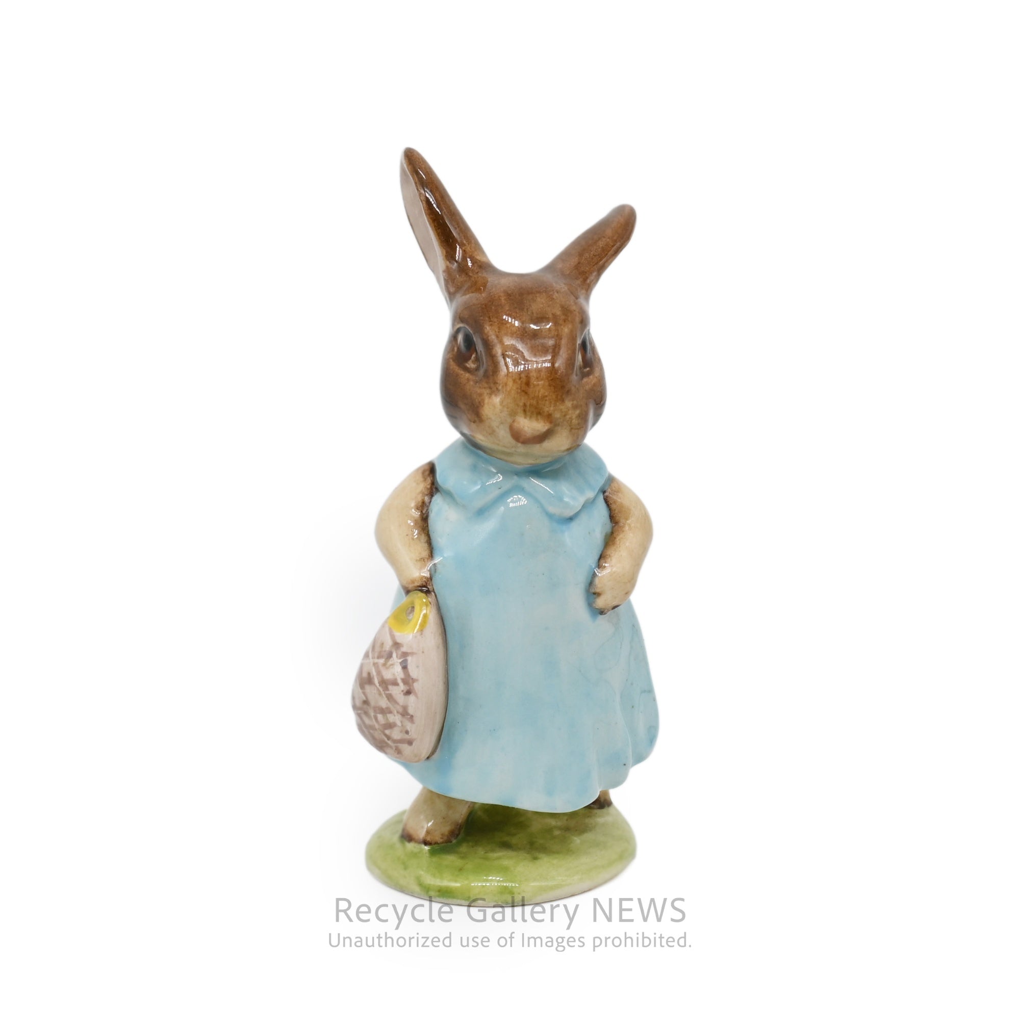 Beswick Peter Rabbit Flopsy Bunny Ceramic Figurine Brown Blue / ベスウィック ピーターラビット フロプシーバニー 陶器 フィギュリン ブラウン ブルー