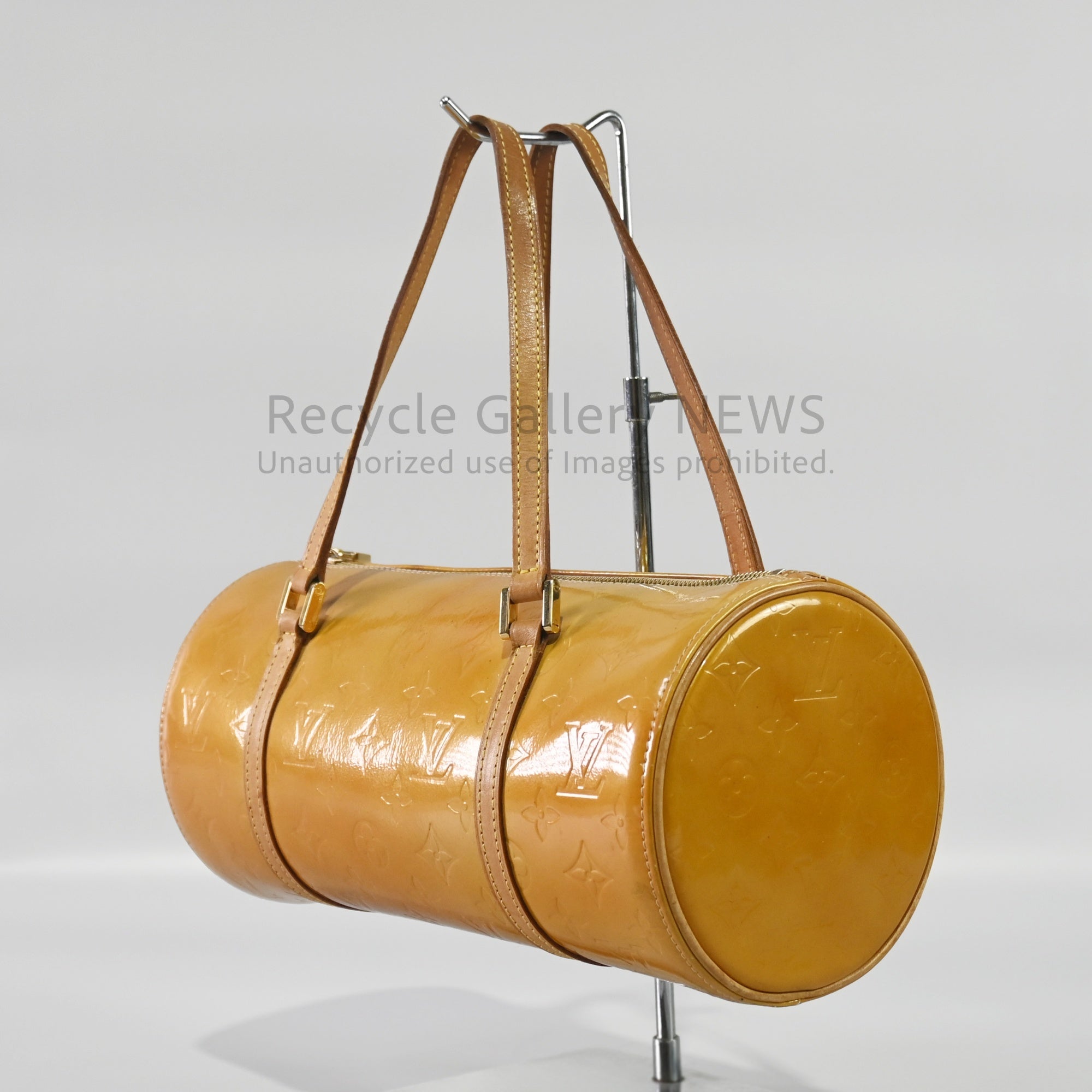 Louis Vuitton Vernis Bedford Barrel Hand Bag Patent Leather Yellow Monogram / ルイヴィトン ヴェルニ ベッドフォード イエロー エナメル バレル ハンドバッグ モノグラム