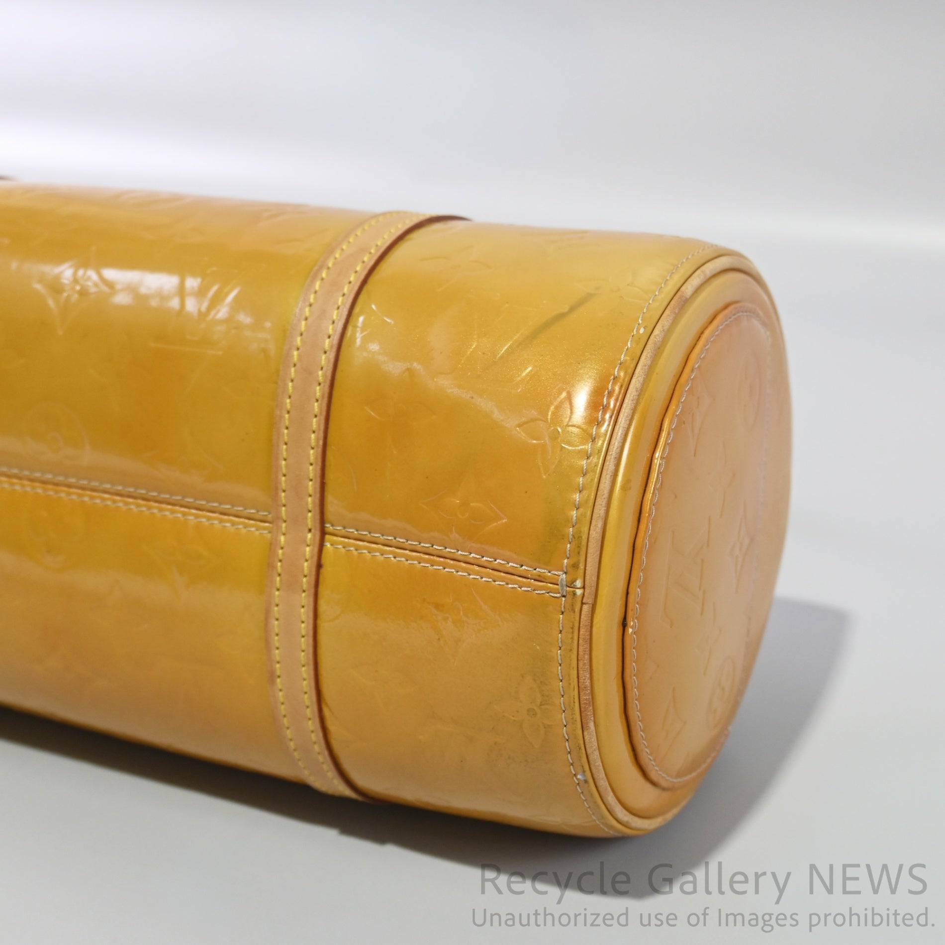 Louis Vuitton Vernis Bedford Barrel Hand Bag Patent Leather Yellow Monogram / ルイヴィトン ヴェルニ ベッドフォード イエロー エナメル バレル ハンドバッグ モノグラム