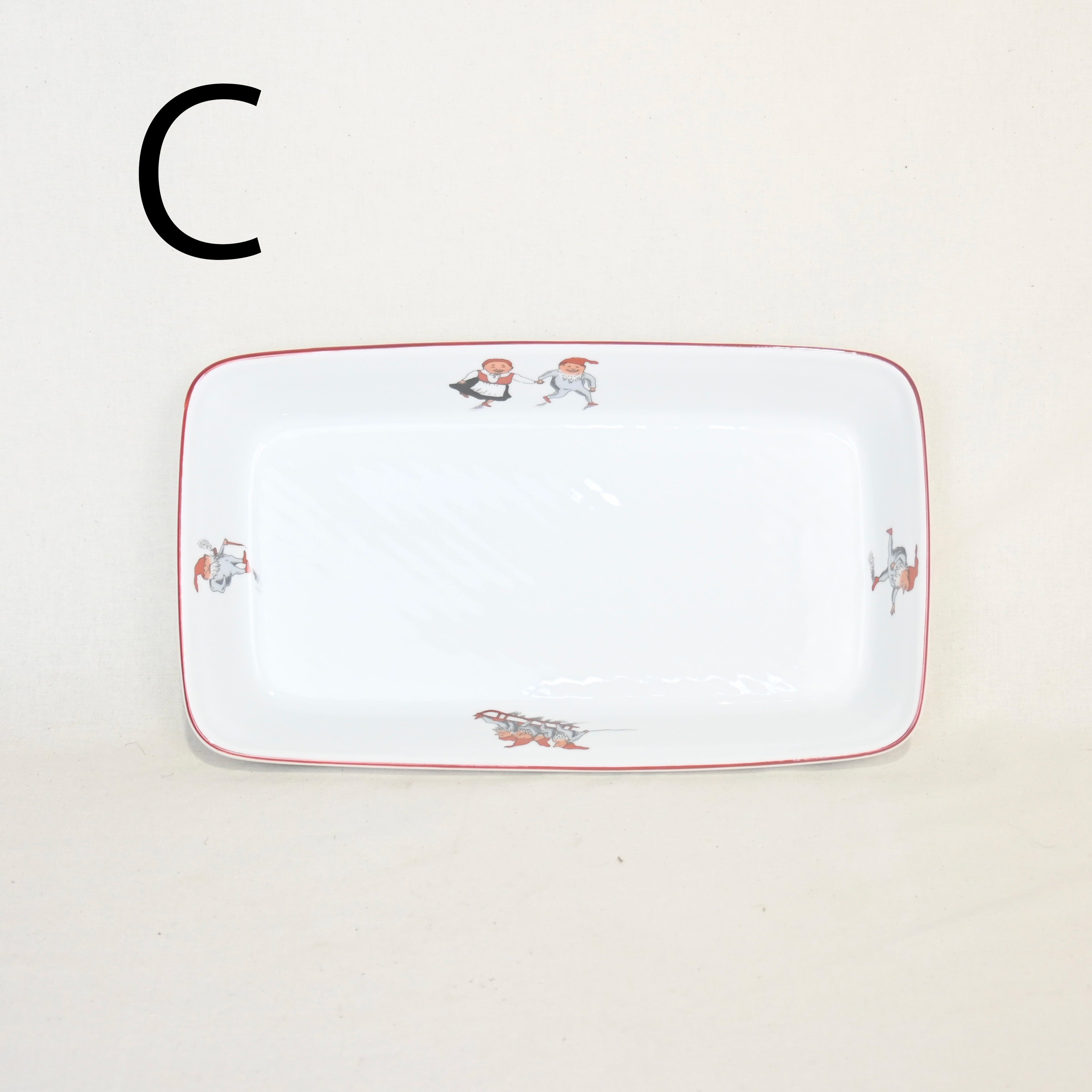 Porsgrund Nisse Rectangle plate Norway vintage Hand paint Souvenir 1980's / ポシュグルン ニッセ 長方形プレート ノルウェー ヴィンテージ ハンドペイント スーベニア 1980年代