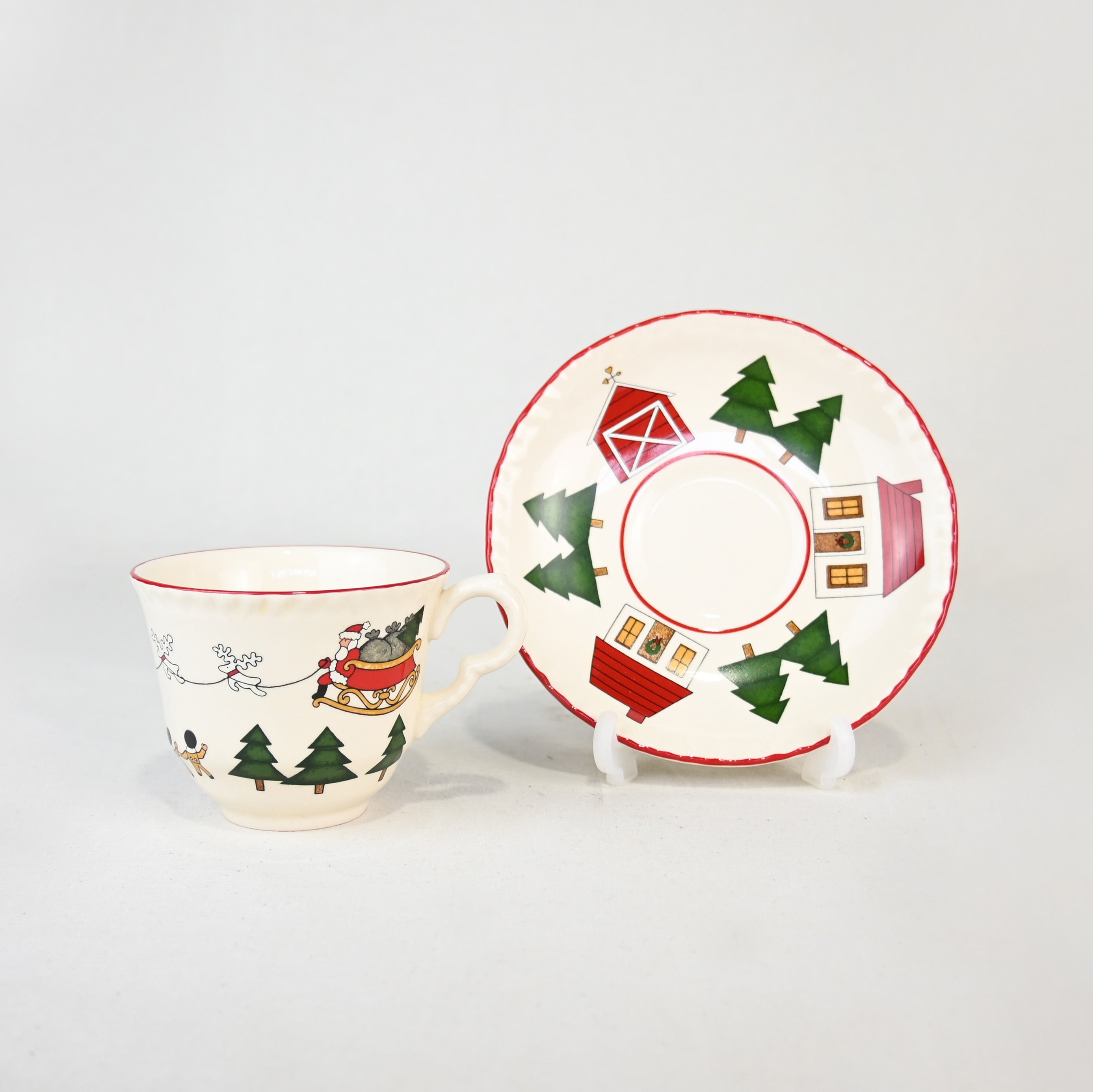 MASON'S IRONSTONE Christmas village C&S UK Vintage / メイソンズアイアンストーン クリスマスヴィレッジ カップ＆ソーサー 英国ヴィンテージ