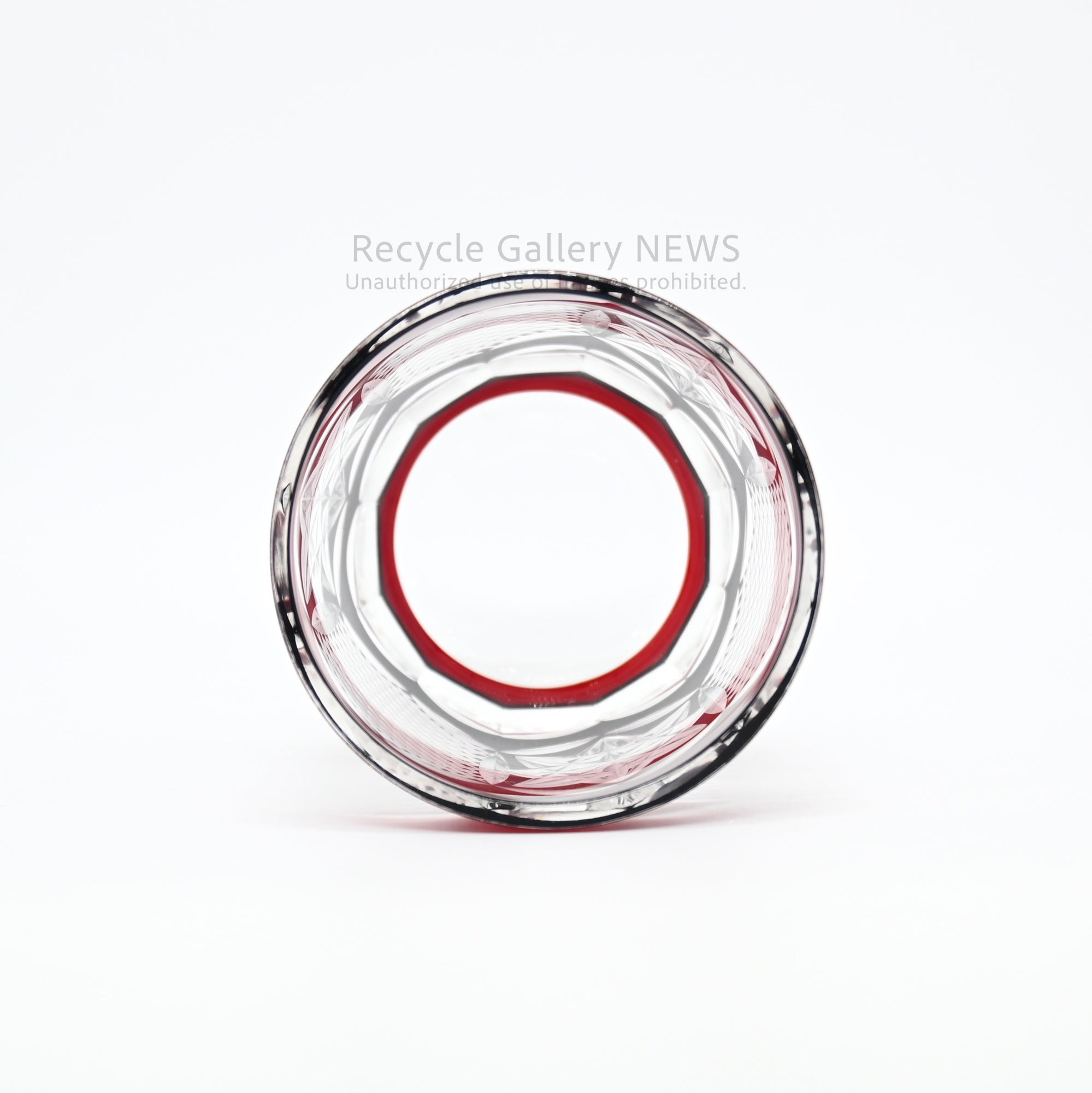 GAKUMO Edo Kiriko Yabe Glass Studio Cut Glass Rocks Glass Red Sake Ware Modern Japanese Craft / 江戸切子 岳茂 ロックグラス 矢部硝子工芸 被せ切子 赤 和モダン