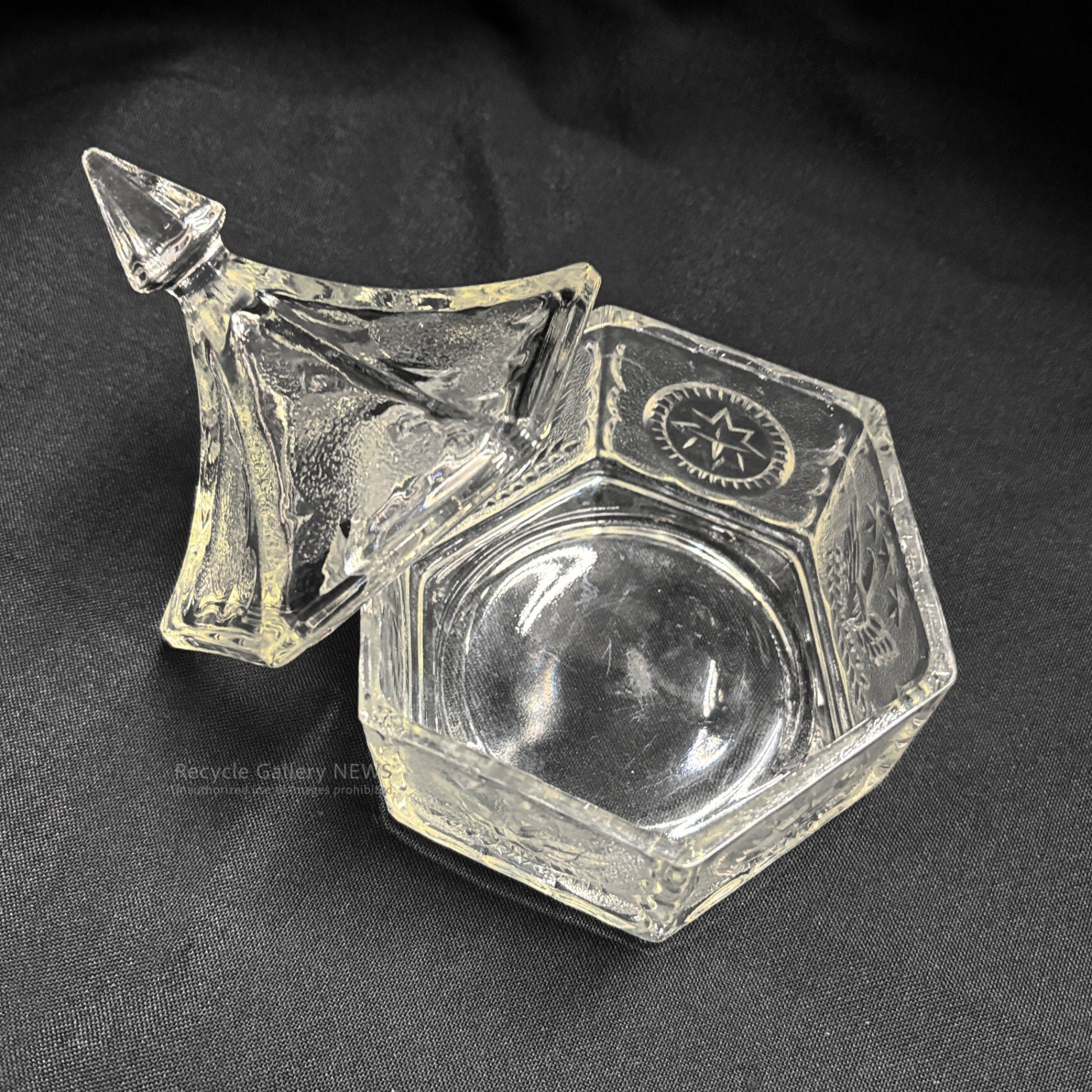 Indiana Glass Eagle & Stars Candy Pot USA Vintage / インディアナグラス イーグル＆スターズ キャンディーポット アメリカンヴィンテージ