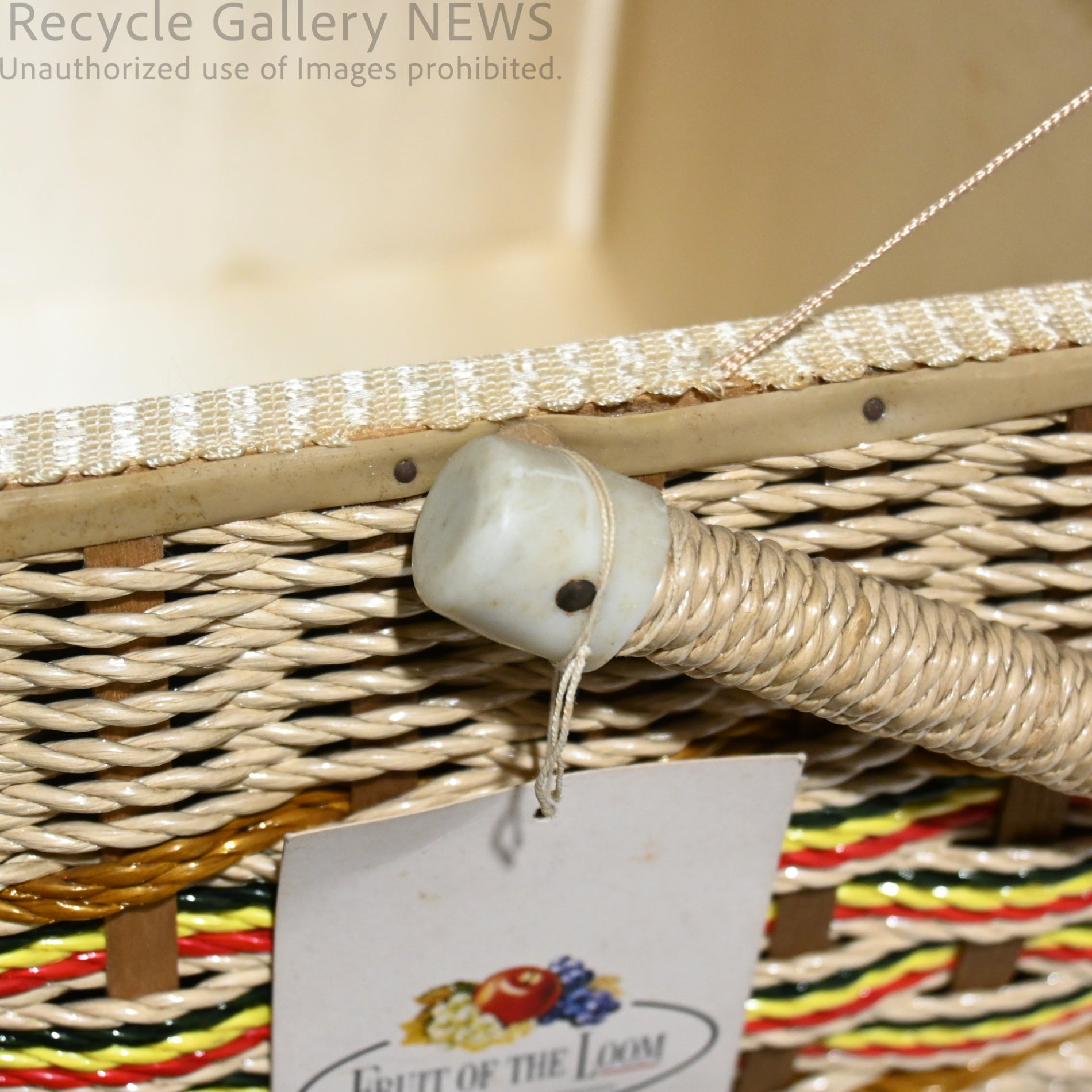 FRUIT OF THE ROOM Sewing Basket Box Retro Embroidery Vintage Unused / フルーツ・オブ・ザ・ルーム 裁縫箱 ソーイングバスケット レトロ 刺繍 ヴィンテージ 未使用 新古品