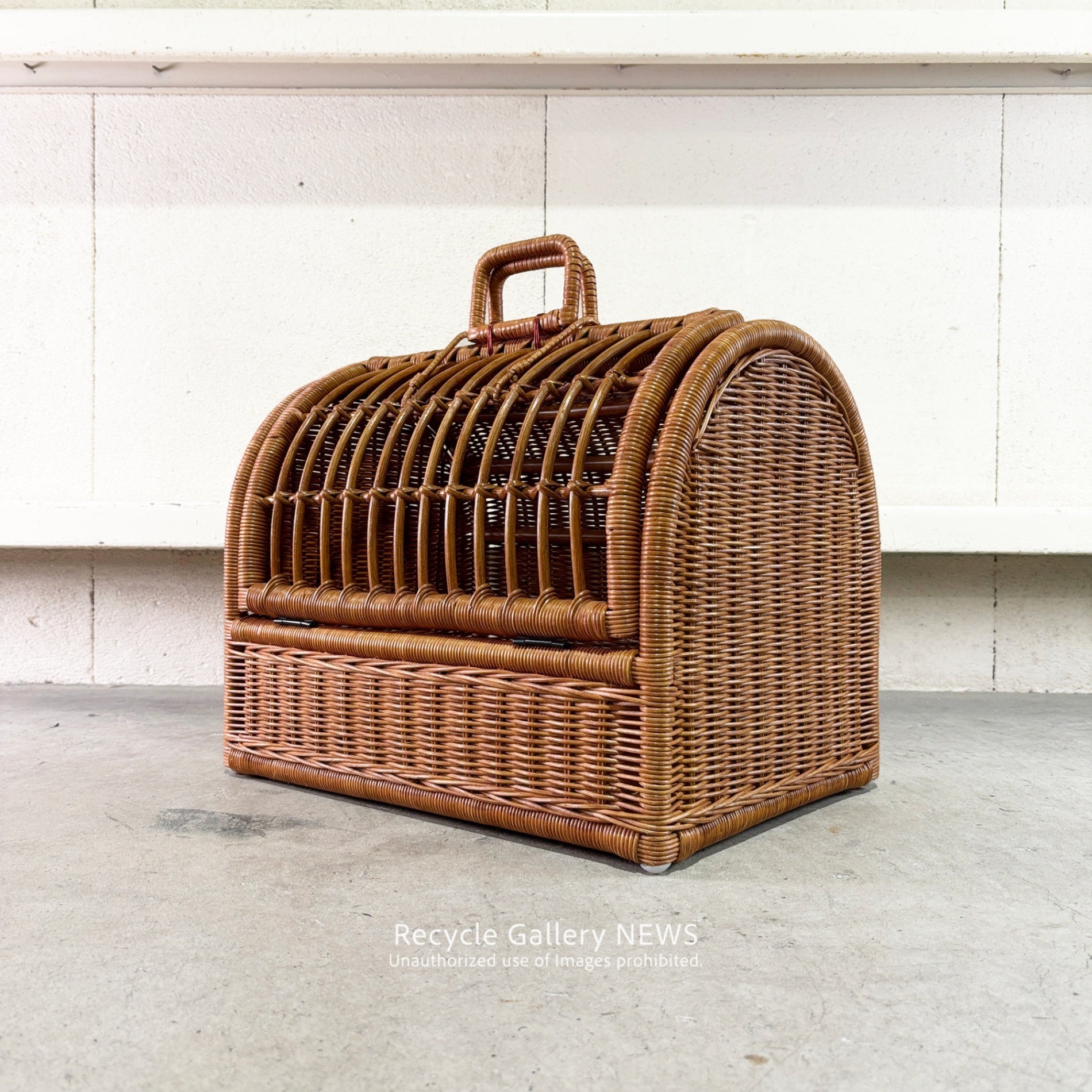 Rattan Pet Carrier Pet Cage Basket / 籐 ラタン ペットキャリー ペットケージ カゴ