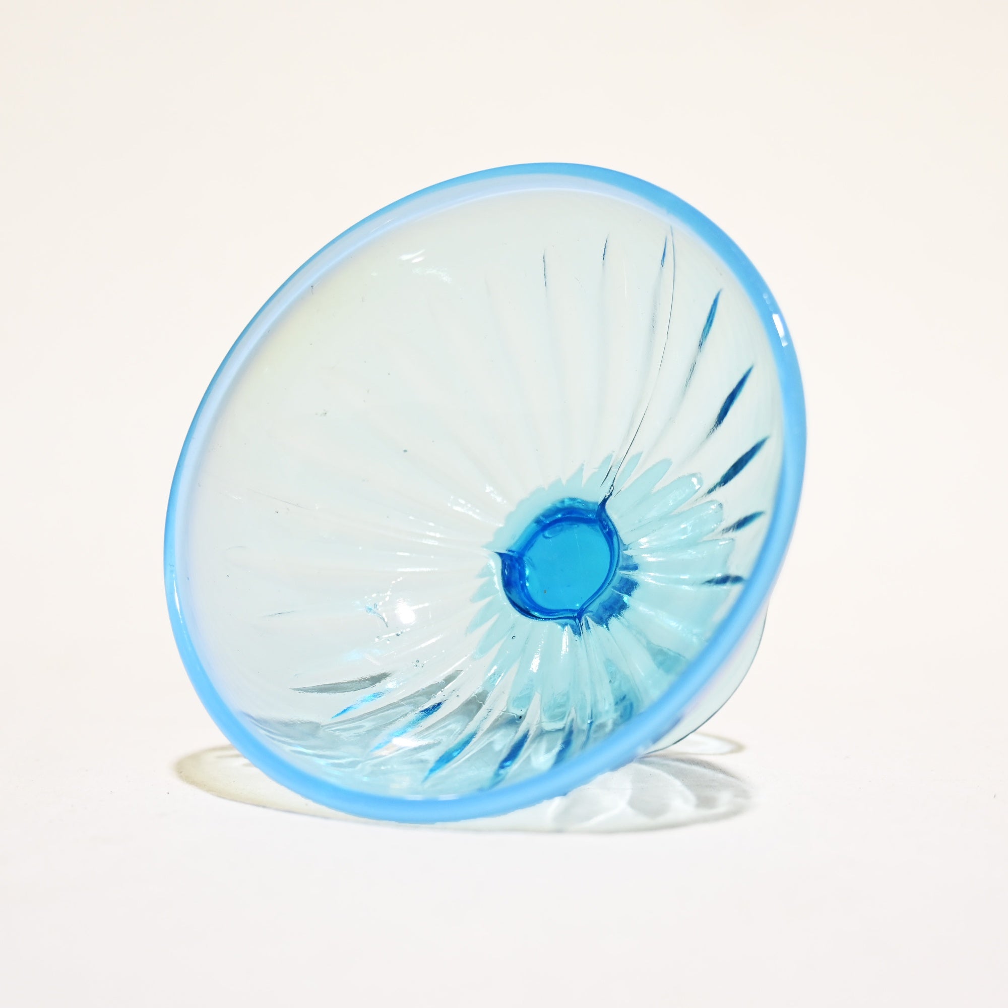 Vintage Press Glass Japanese Glass Ice Cup Hawaiian Blue Color Retro / ヴィンテージ プレスガラス 和ガラス 氷コップ 水色 ハワイアンブルー レトロ