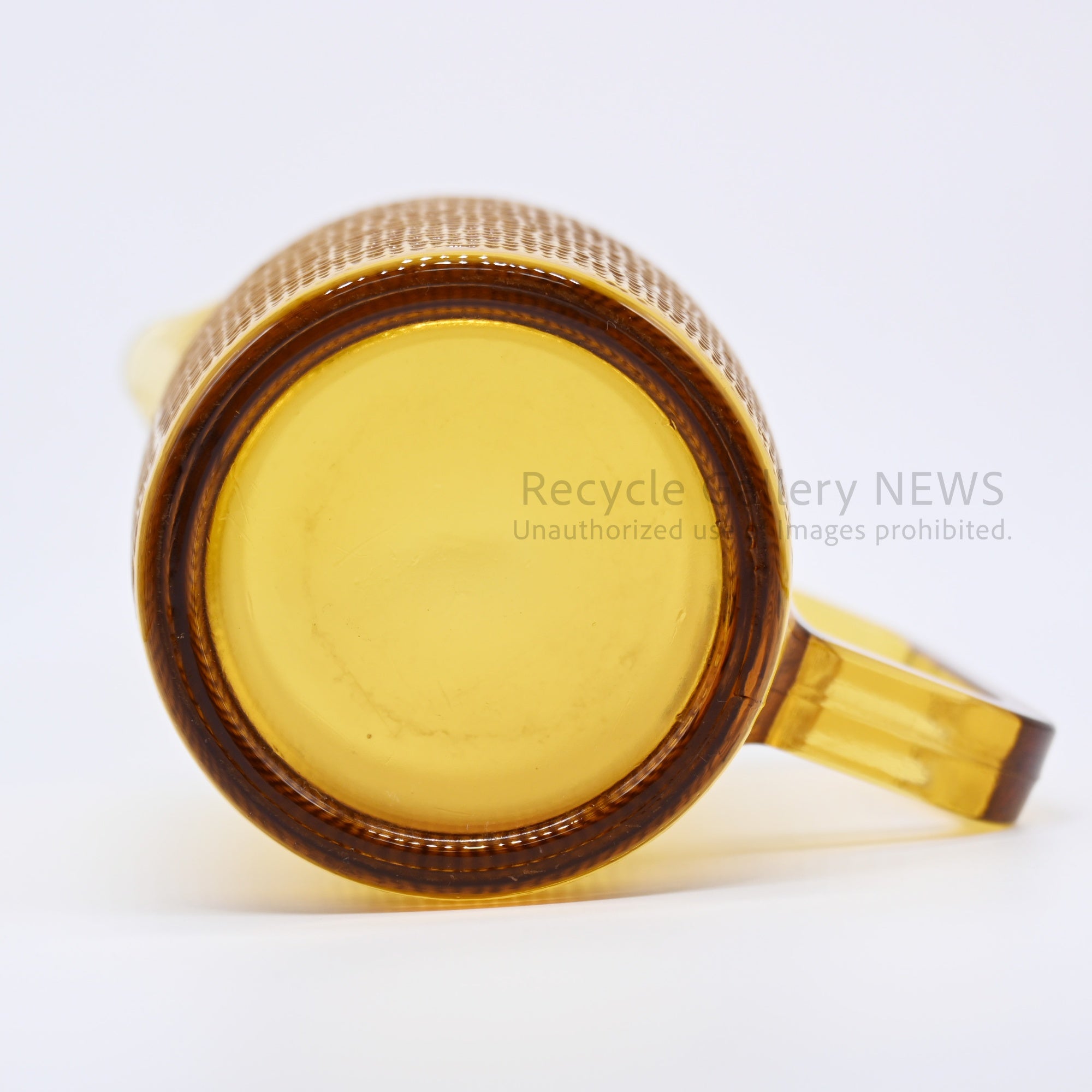 Amber Glass Jug Water Pitcher Flower Vase Vintage Craft / アンバーカラー ガラス ジャグ ピッチャー 花瓶 水差し 工芸品 黄色系