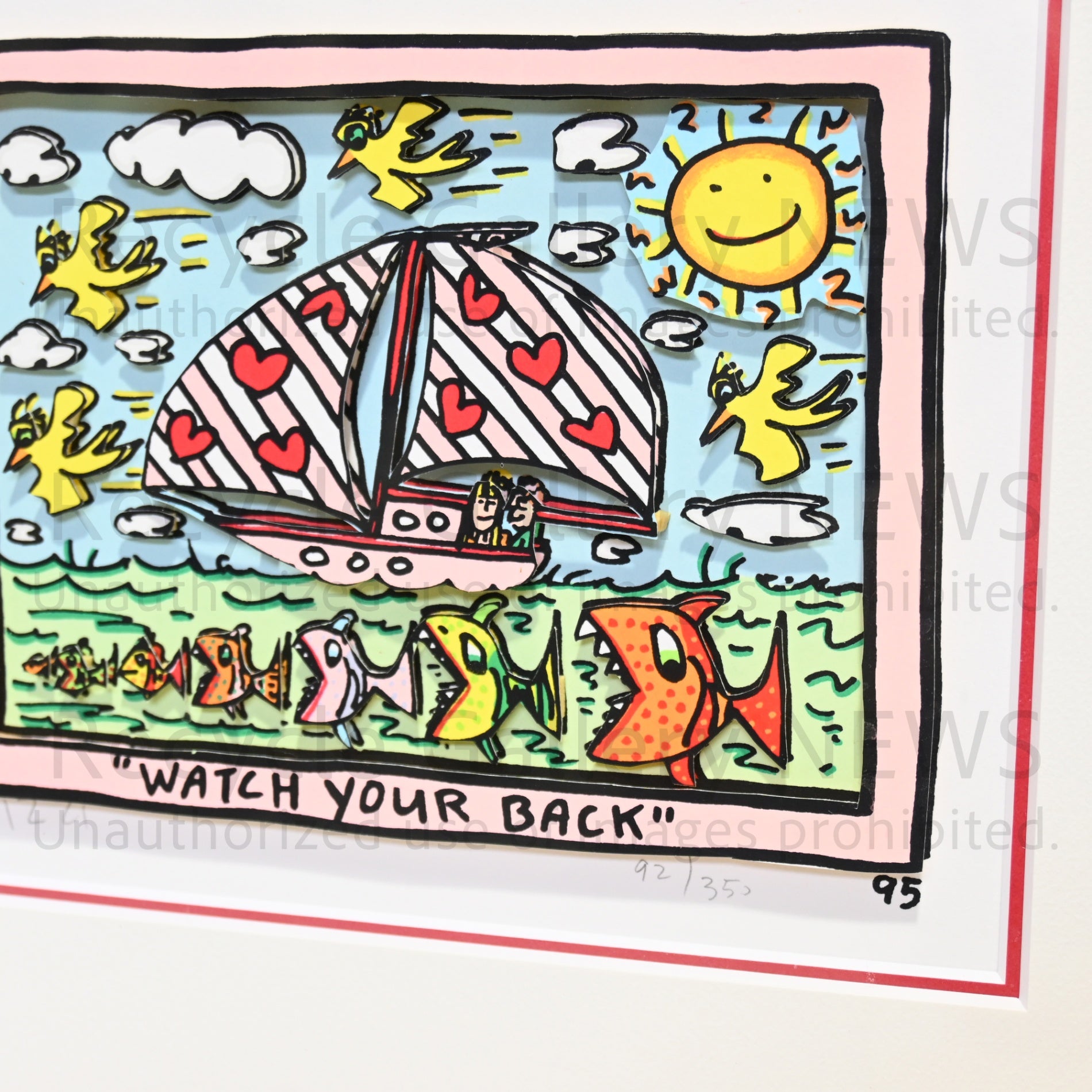 James Rizzi WATCH YOUR BACK 1995's Silk-screen 3D Urban Primitive Modern Art / ジェームス・リジィ ウォッチ・ユア・バック 1995年 シルクスクリーン 現代アート