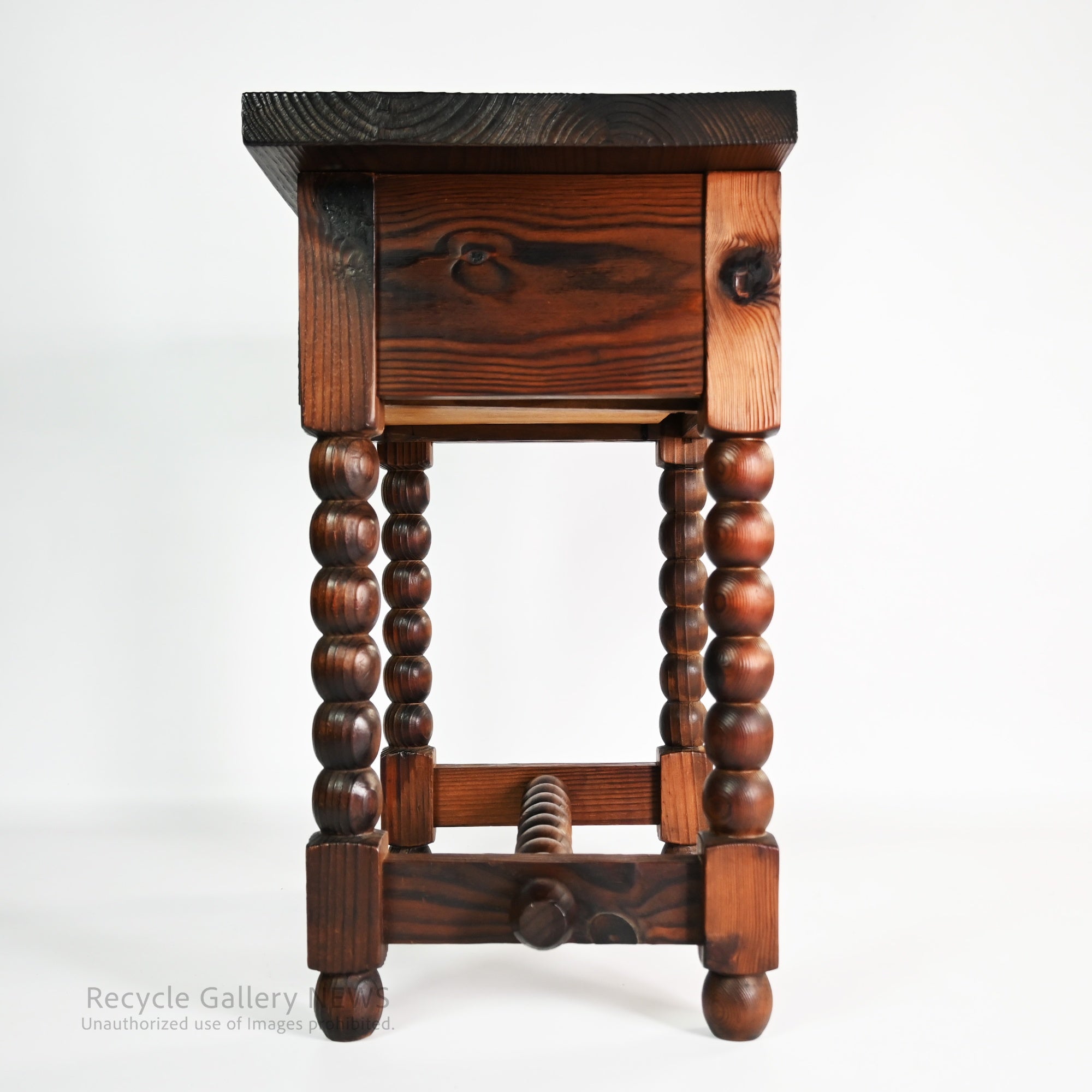 Antique Console Table with Bobbin Turned Legs Classic Spool Design / ボビンターニングレッグ コンソールテーブル アンティーク クラシック 糸巻きデザイン