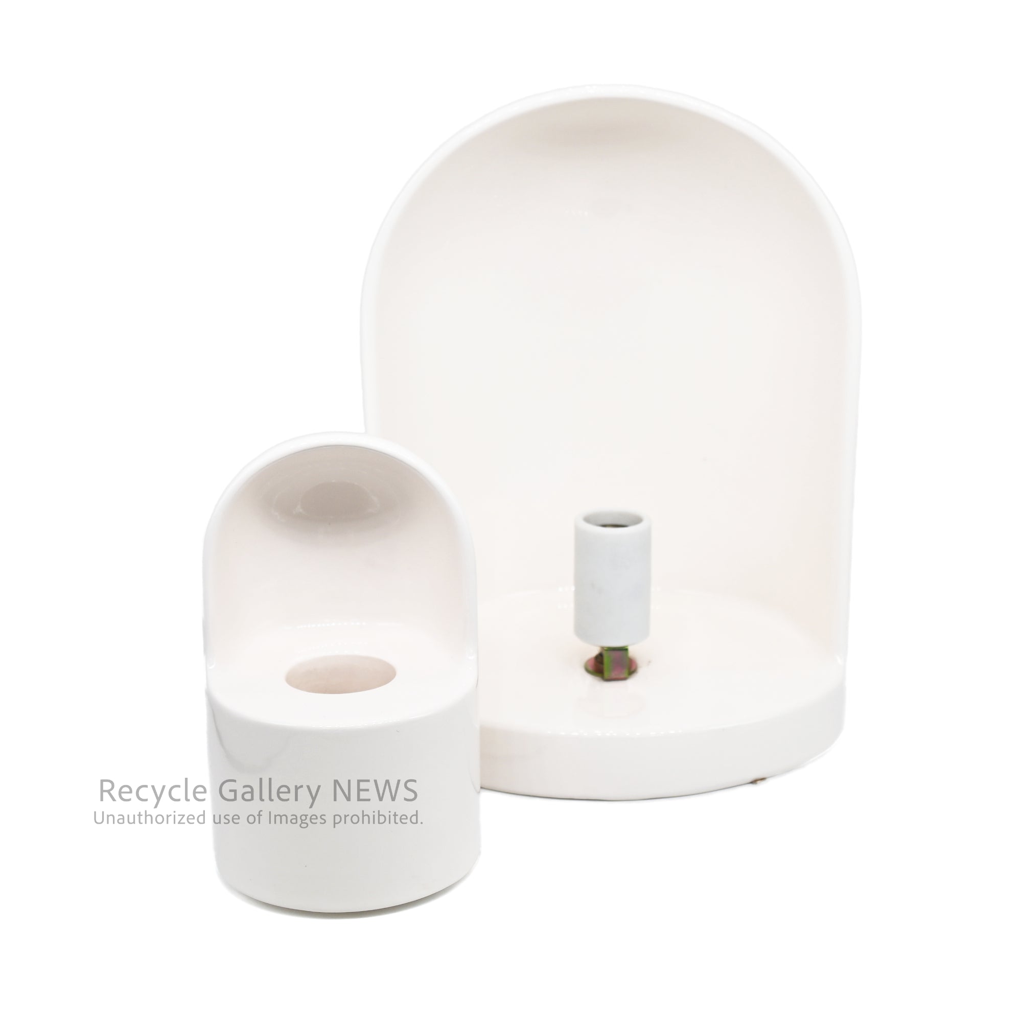 Yamagiwa CERAMICA Japan White Table Lamp Mid Century Modern Art Piece 1983/ ヤマギワ セラミカ テーブルランプ 日本 白色 ミッドセンチュリー アートピース 1983年製