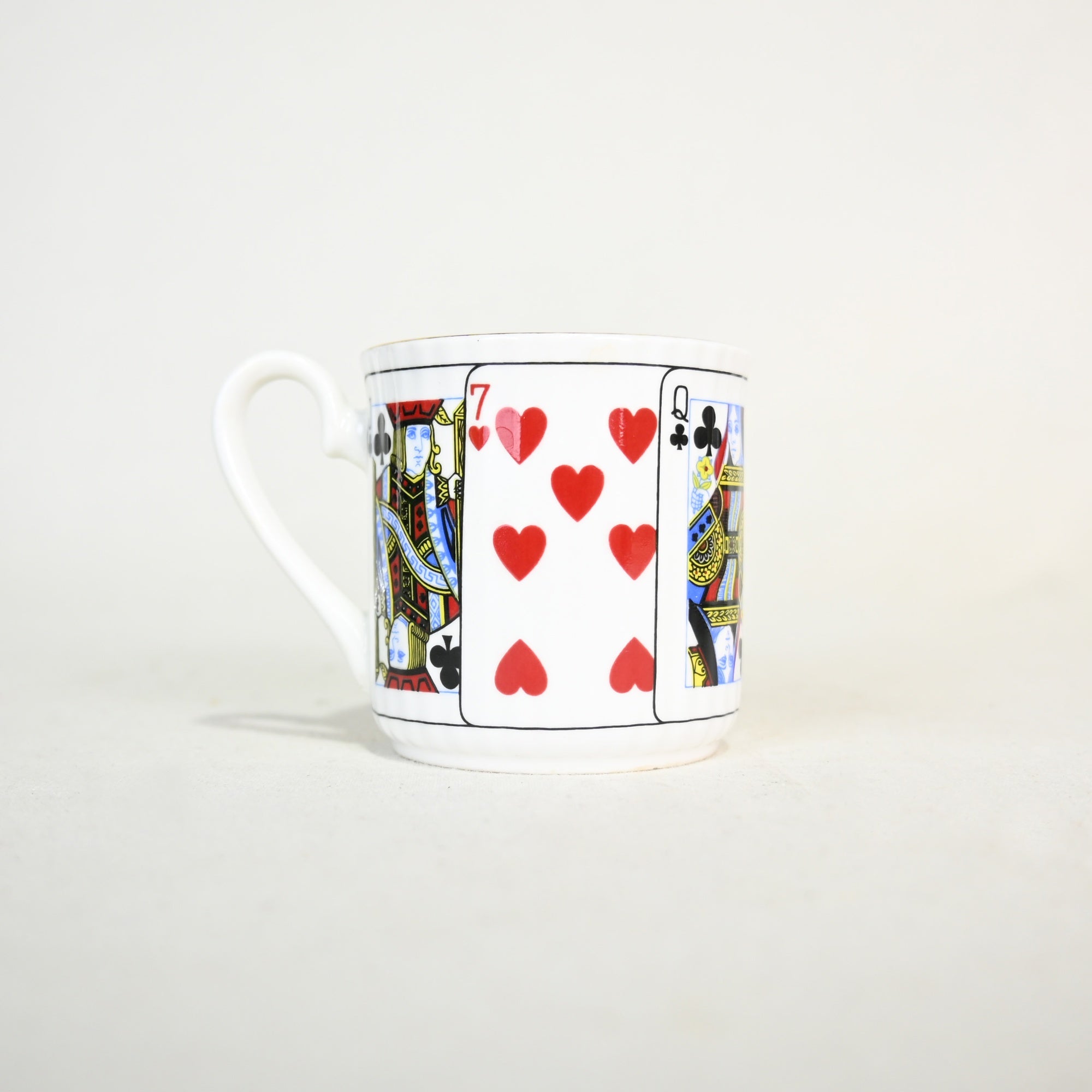 Elizabethann Cut for Coffee Demitasse trio set Playing cards Design UK Vintage / エリザベスアン トランプ柄 デミタスカップ トリオセット 英国ヴィンテージ