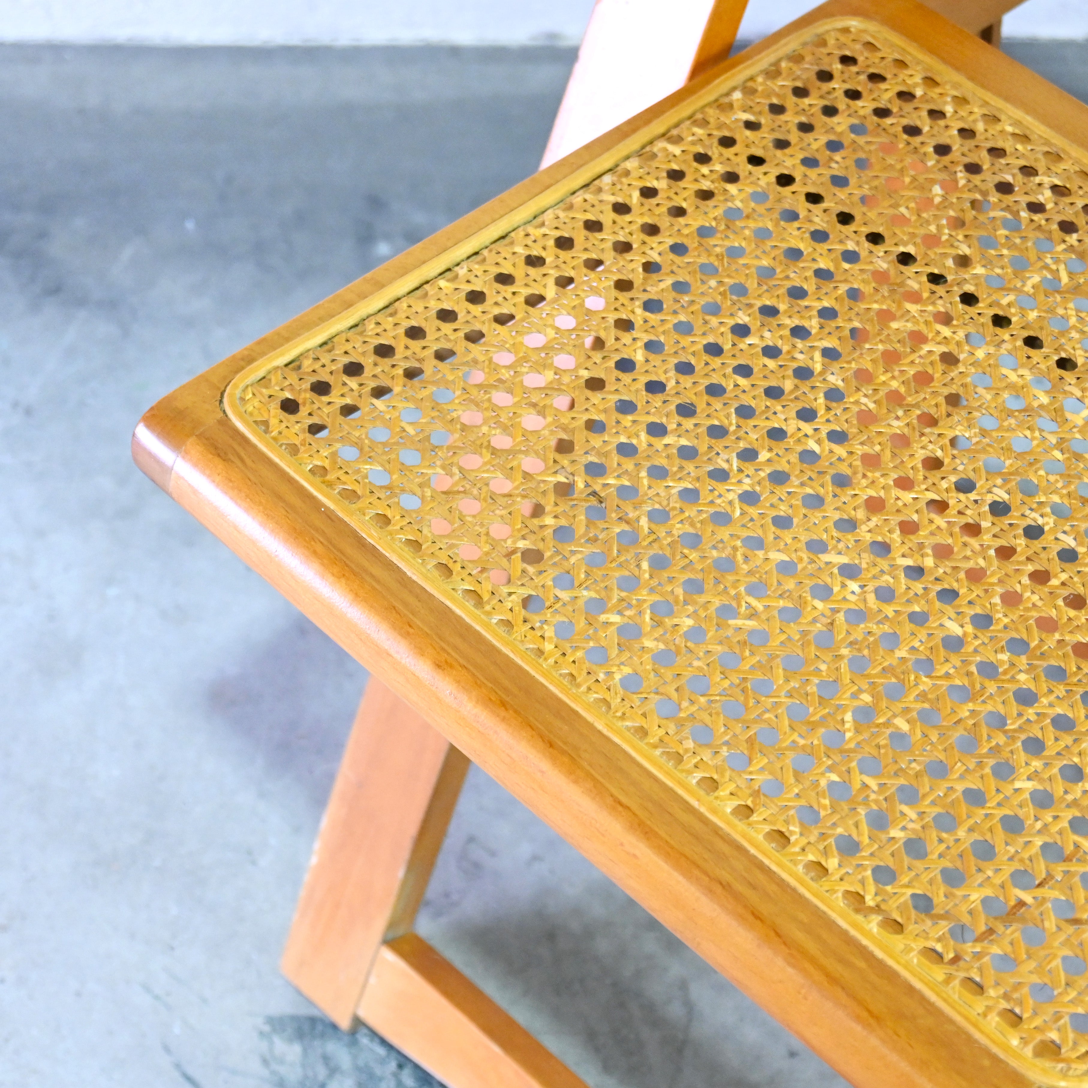 Aldo Jacober Trieste Folding chair Rattan seat Italian design Rumania vintage / アルド・ジャコバー トリエステ フォールディングチェア ラタンシート イタリアンデザイン ルーマニアヴィンテージ