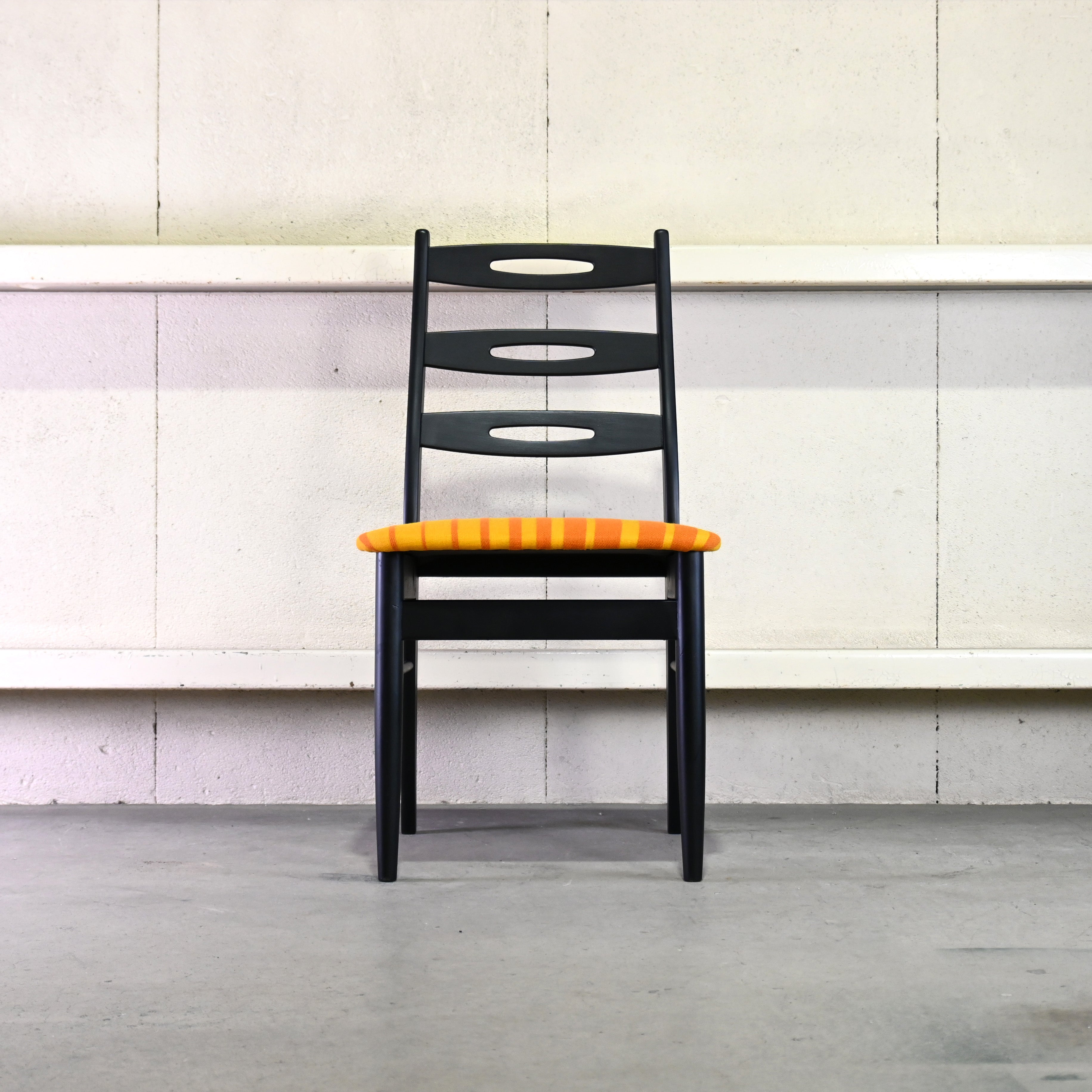 Old karimoku Ladder back chair Remake Vintage fabric Beech wood Japanese modern design / オールドカリモク ラダーバックチェア リメイク ヴィンテージ生地 ブナ材 ジャパニーズモダンデザイン