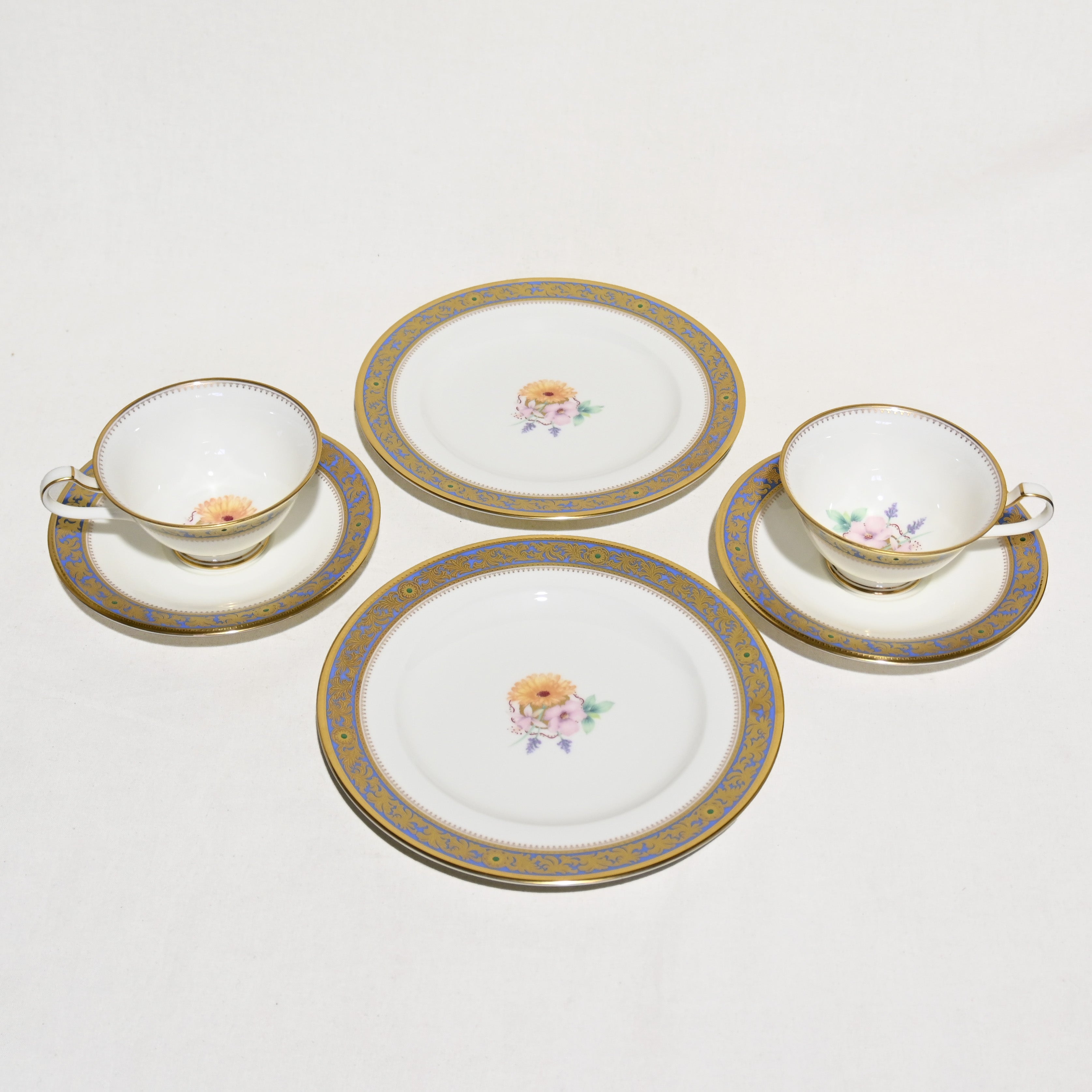 Noritake GRAND BROCHE C＆S＆Plate Japan Luxury Tableware / ノリタケ グランブロシェ トリオペア カップ ソーサー プレート 箱付き