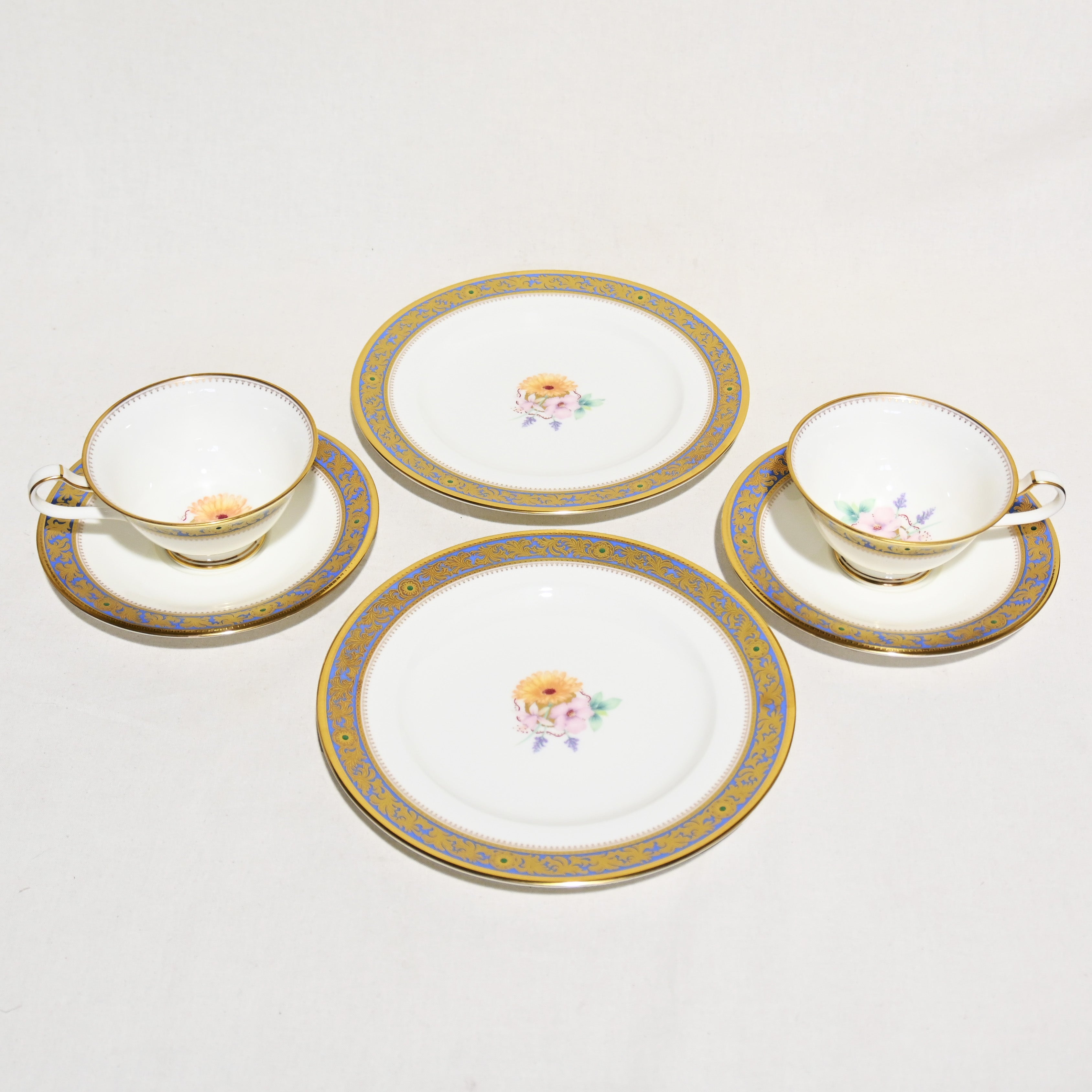 Noritake GRAND BROCHE C＆S＆Plate Japan Luxury Tableware / ノリタケ グランブロシェ トリオペア カップ ソーサー プレート 箱付き