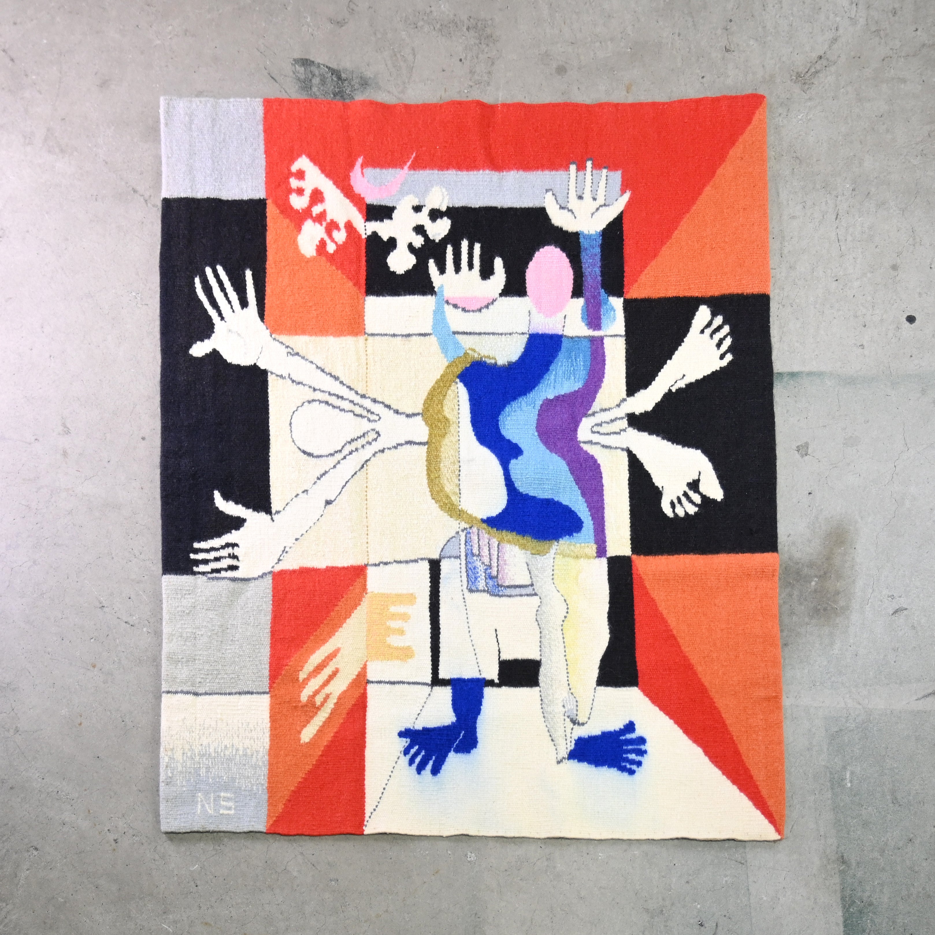 NAIK-SATAM, Prabhakar Wool tapestry Dyed fabric Fork art / プラブハカール・ナイクサタム ウールタペストリー 染織物 フォークアート