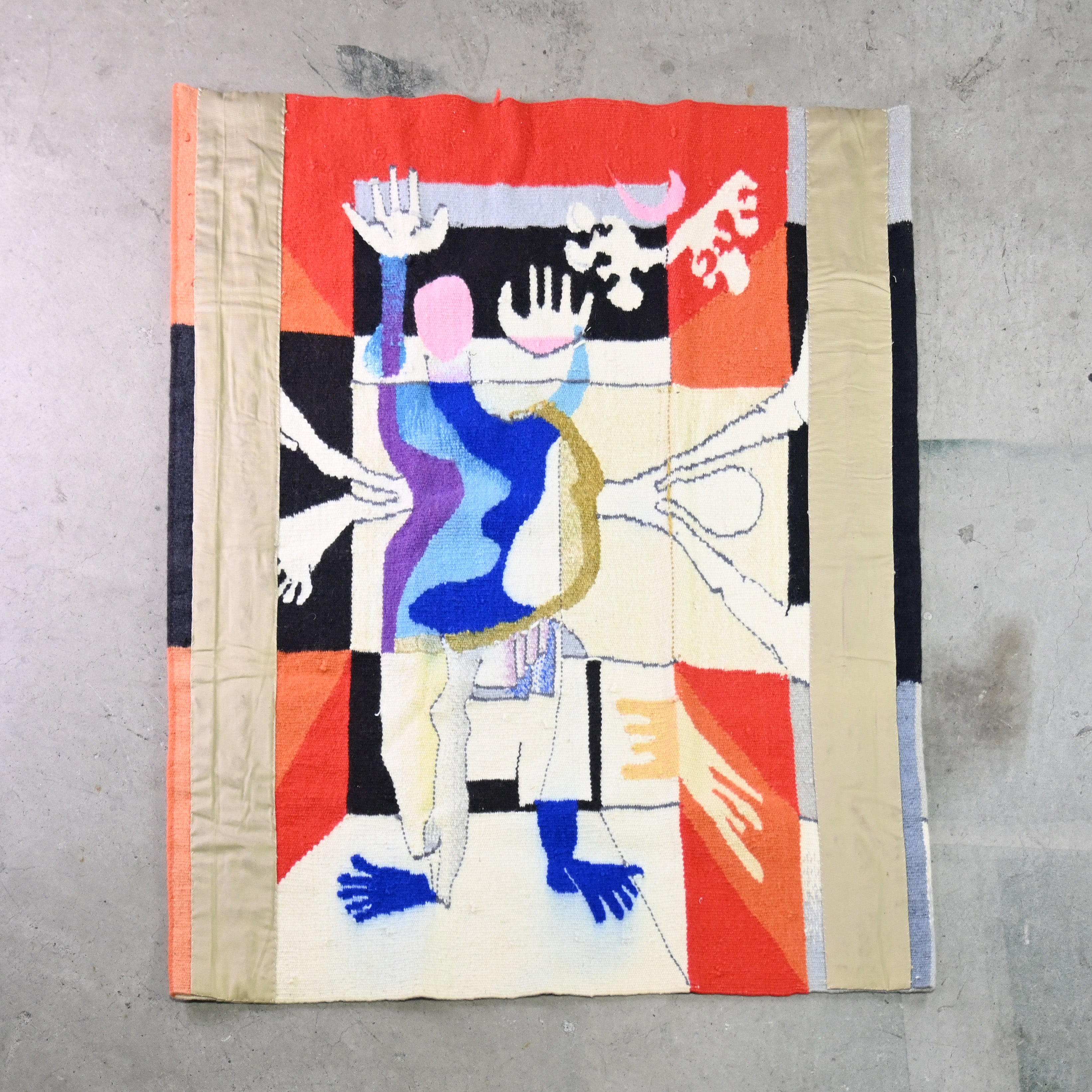 NAIK-SATAM, Prabhakar Wool tapestry Dyed fabric Fork art / プラブハカール・ナイクサタム ウールタペストリー 染織物 フォークアート