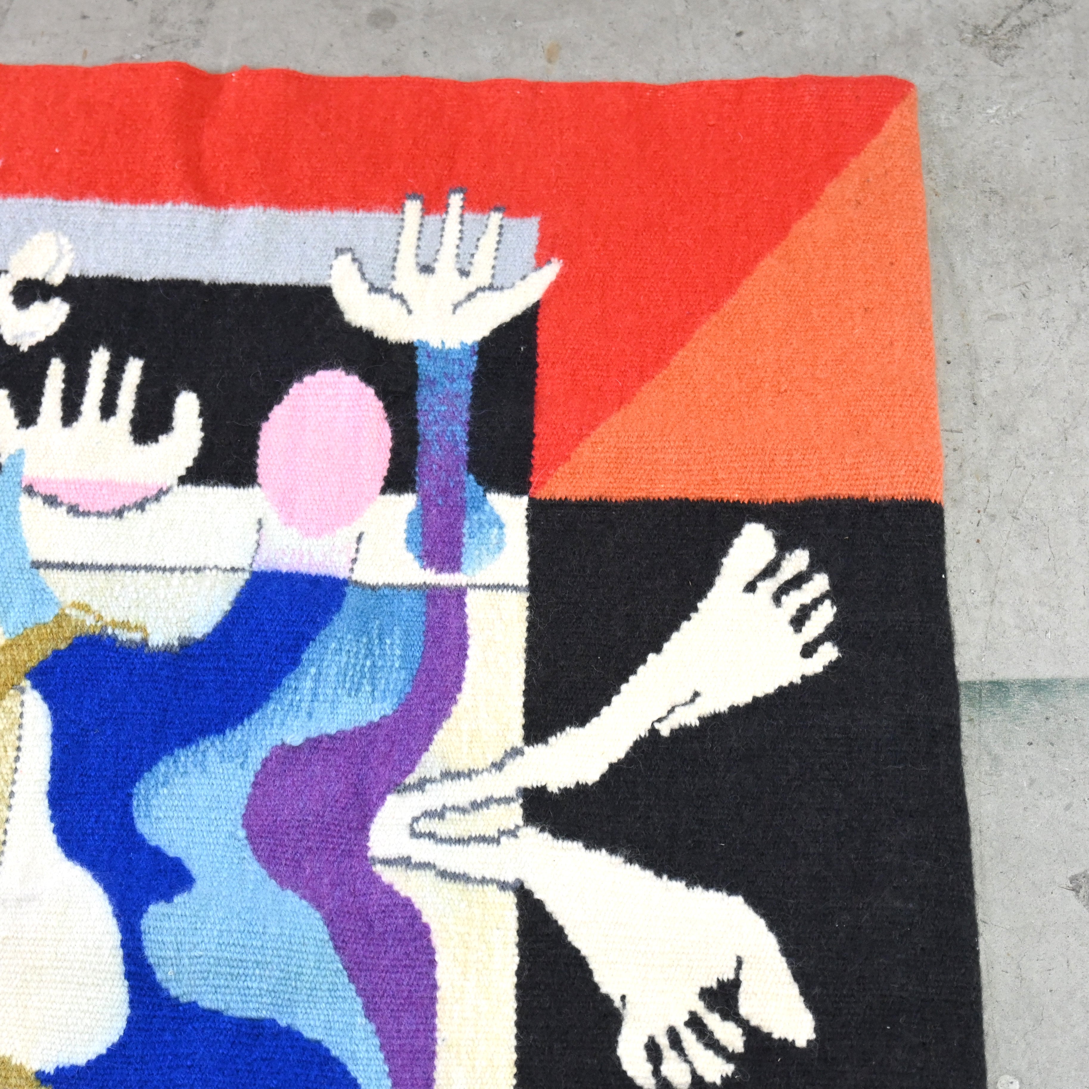 NAIK-SATAM, Prabhakar Wool tapestry Dyed fabric Fork art / プラブハカール・ナイクサタム ウールタペストリー 染織物 フォークアート