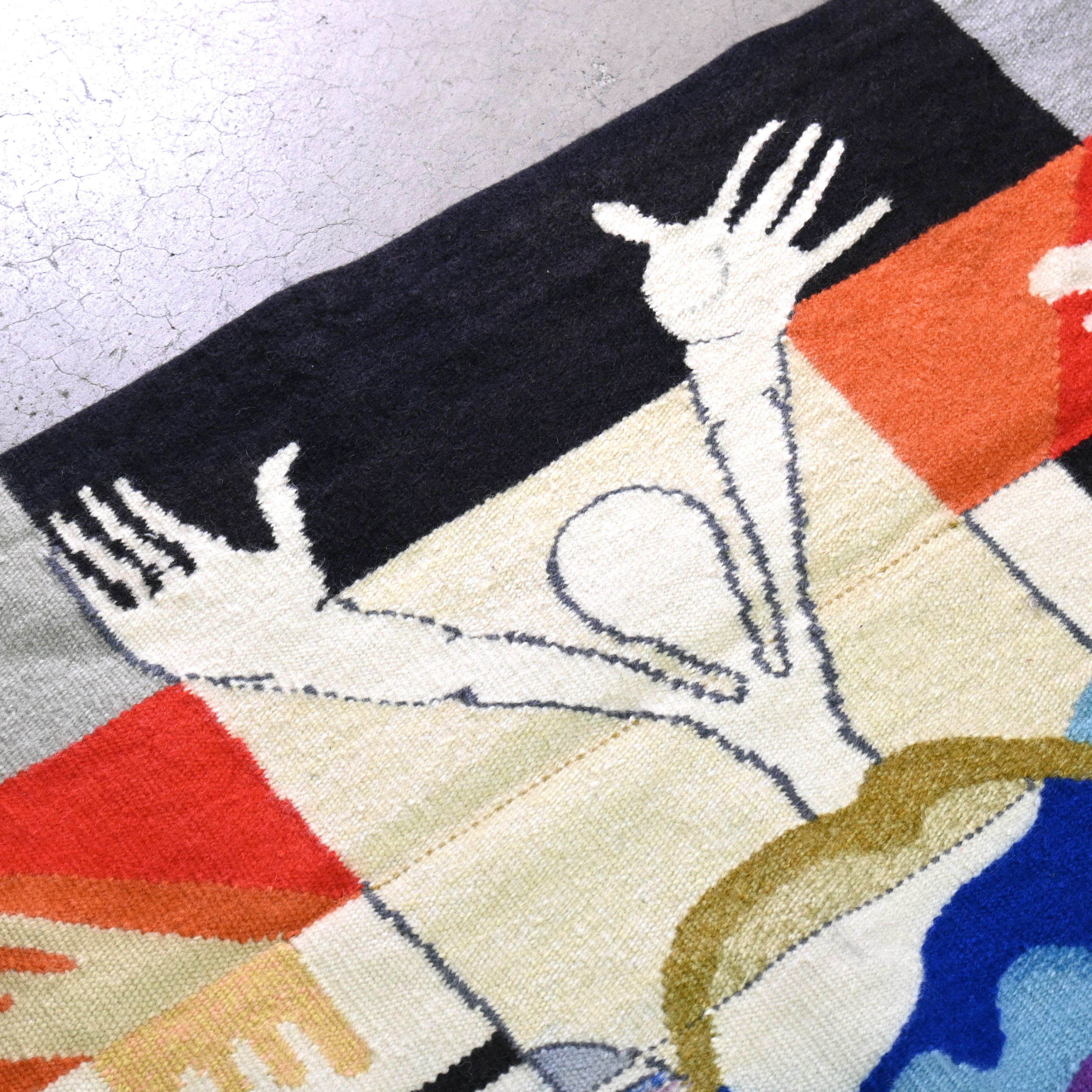 NAIK-SATAM, Prabhakar Wool tapestry Dyed fabric Fork art / プラブハカール・ナイクサタム ウールタペストリー 染織物 フォークアート