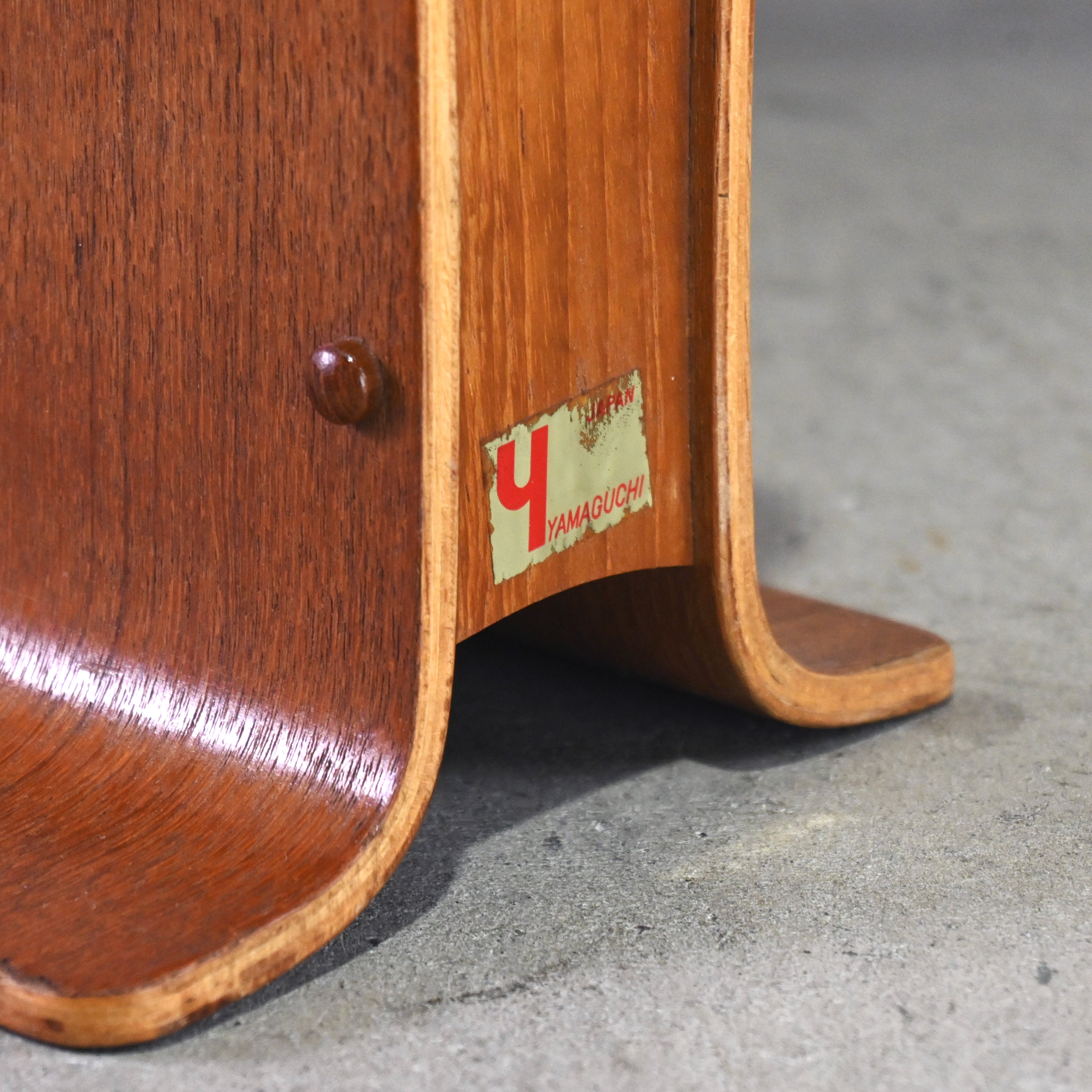 YAMAGUCHI 1970's Teak plywood Magazine rack Slipper rack Japanese modern Scandinavian design / 山口木材工芸 1970年代 チーク材 プライウッド マガジンラック スリッパラック ジャパニーズモダン 北欧デザイン