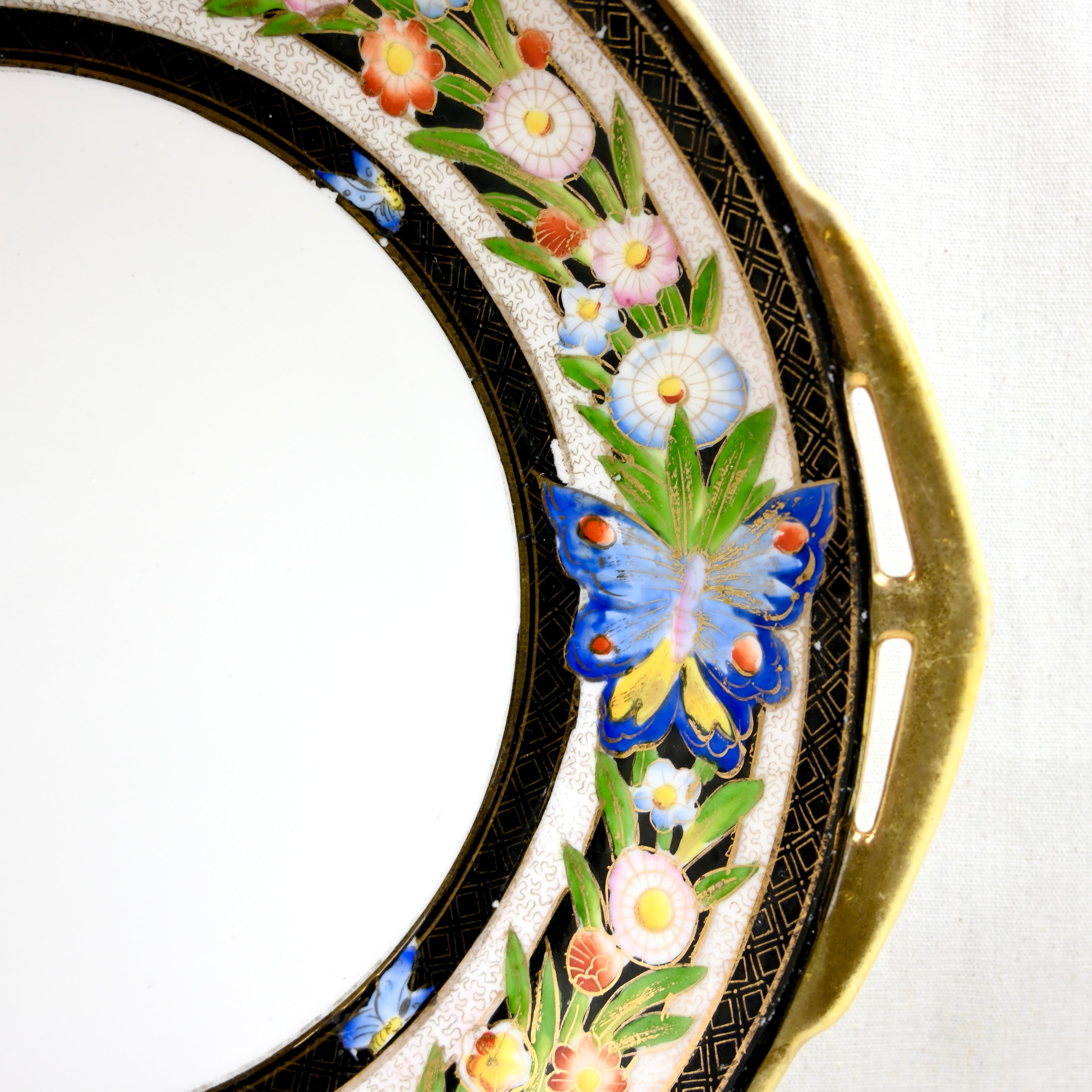 Old Noritake plate 1910~1911's Japan vintage / オールドノリタケ 花蝶金彩プレート 1910~1911年製