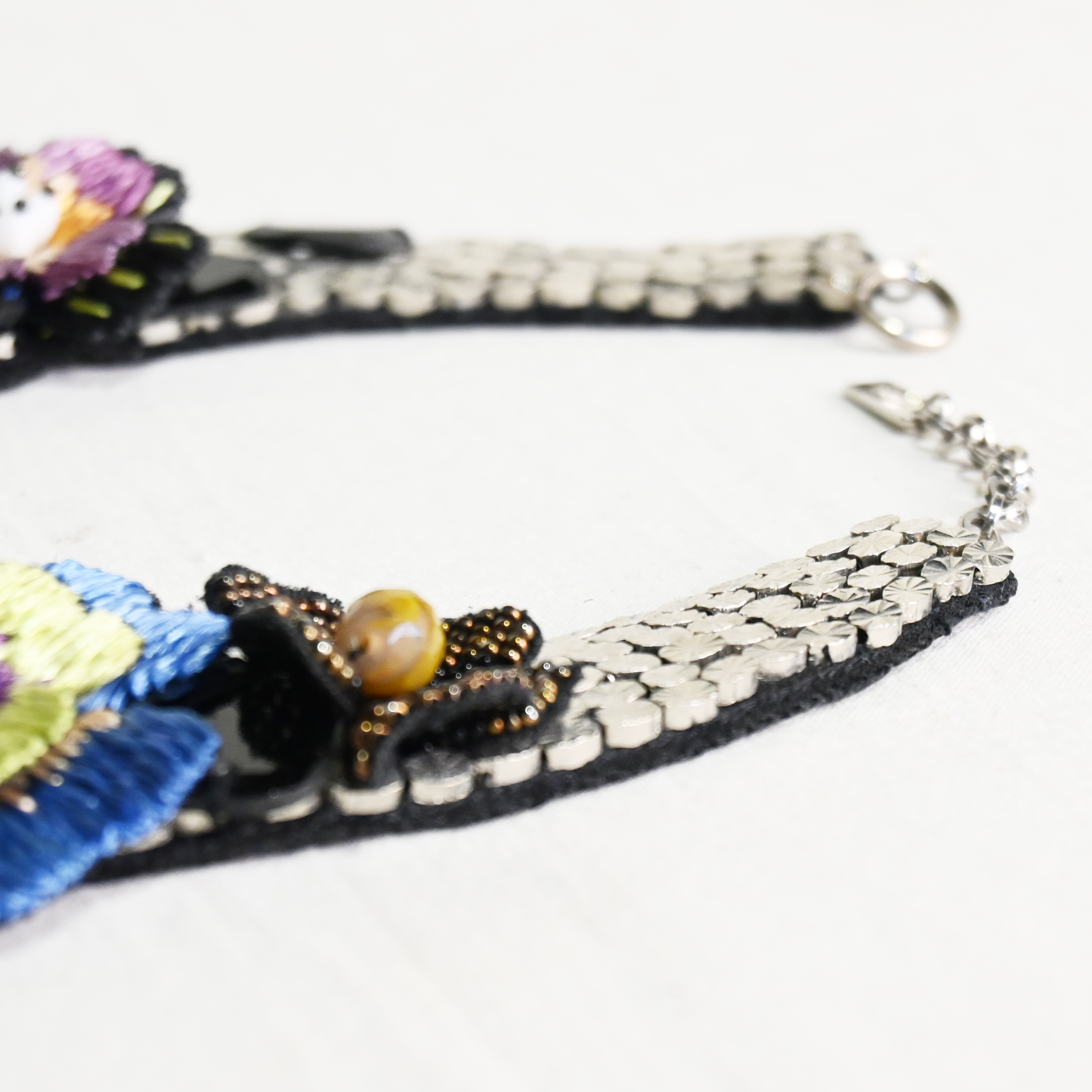 Etro Flower motif necklace 2012 collar embroidery accessories Italia / エトロ フラワーモチーフネックレス 刺繍 つけ襟 花柄 ハイブランド アクセサリー