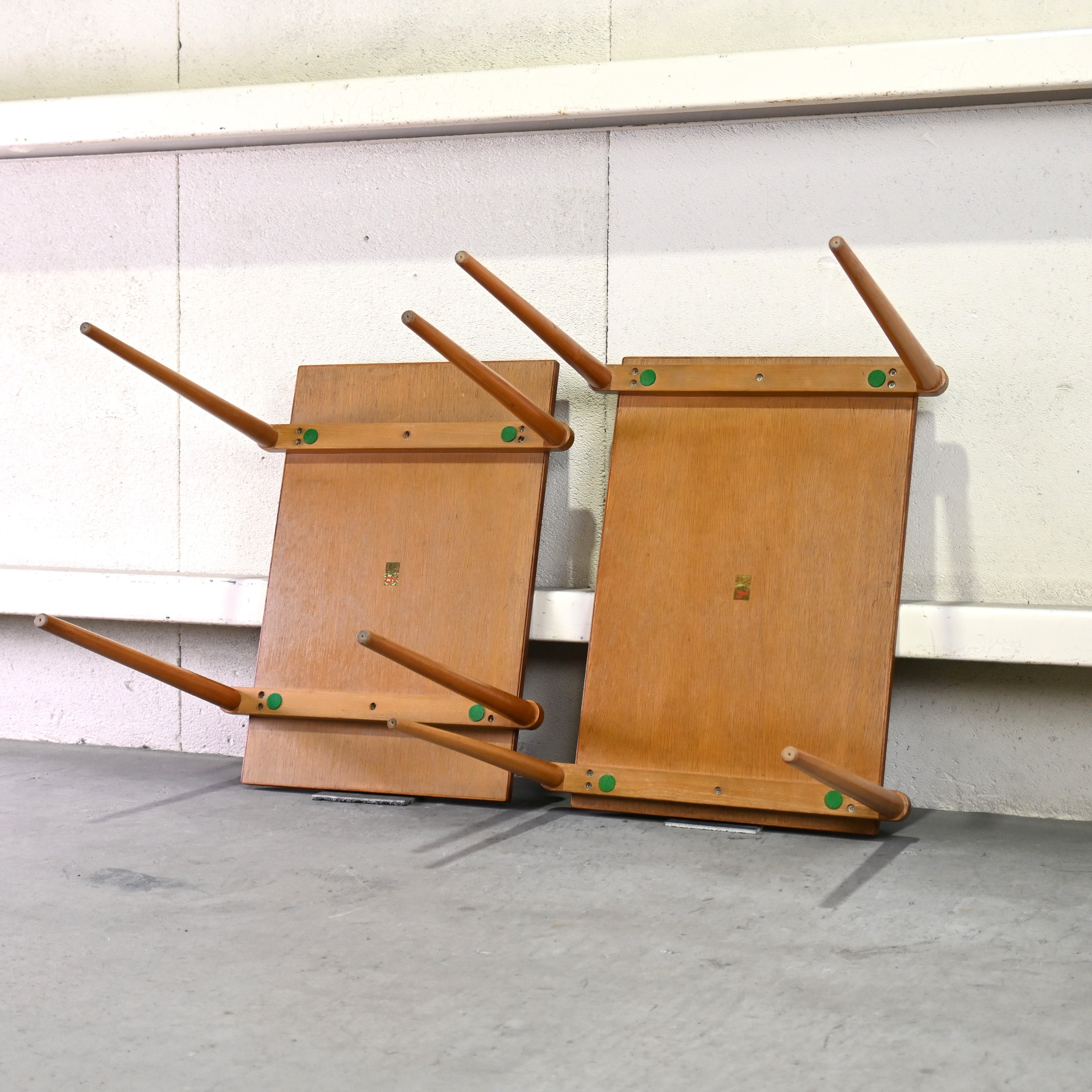 YAMAGUCHI Teak × beech wood 2 Peace Nest table Japanese modern design Scandinavian design / 山口木材工芸 チーク材 ビーチ材 2段 ネストテーブル ジャパニーズモダンデザイン 北欧デザイン