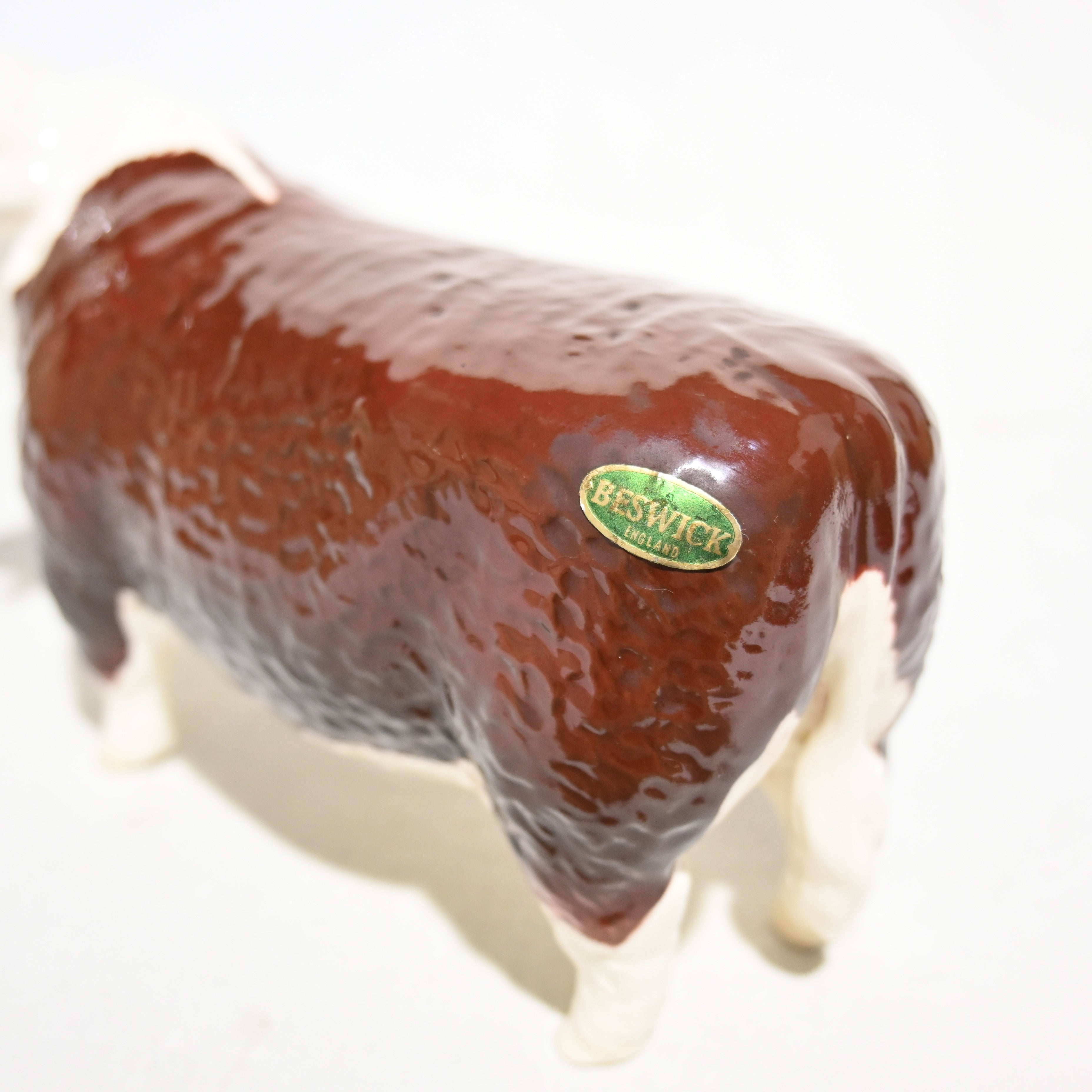 Beswick Hereford Bull Figurine Figurine Ceramic Animal UK British Vintage / ベスウィック ヘレフォード牛 フィギュリン 英国ヴィンテージ