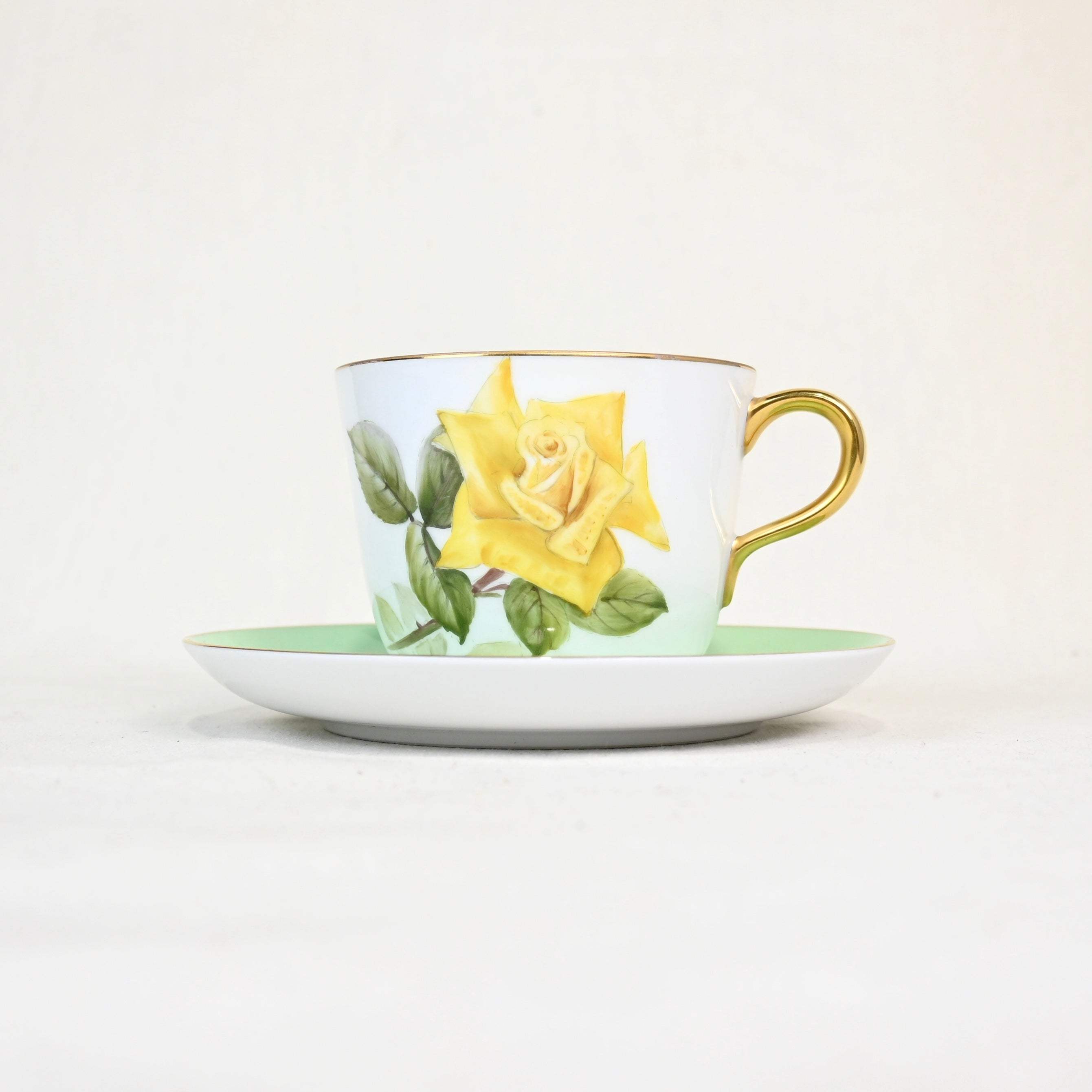 OKURA Fairy rose Graham thomas Cup&Saucer / 大倉陶園 フェアリーローズ グラハムトーマス カップ＆ソーサー