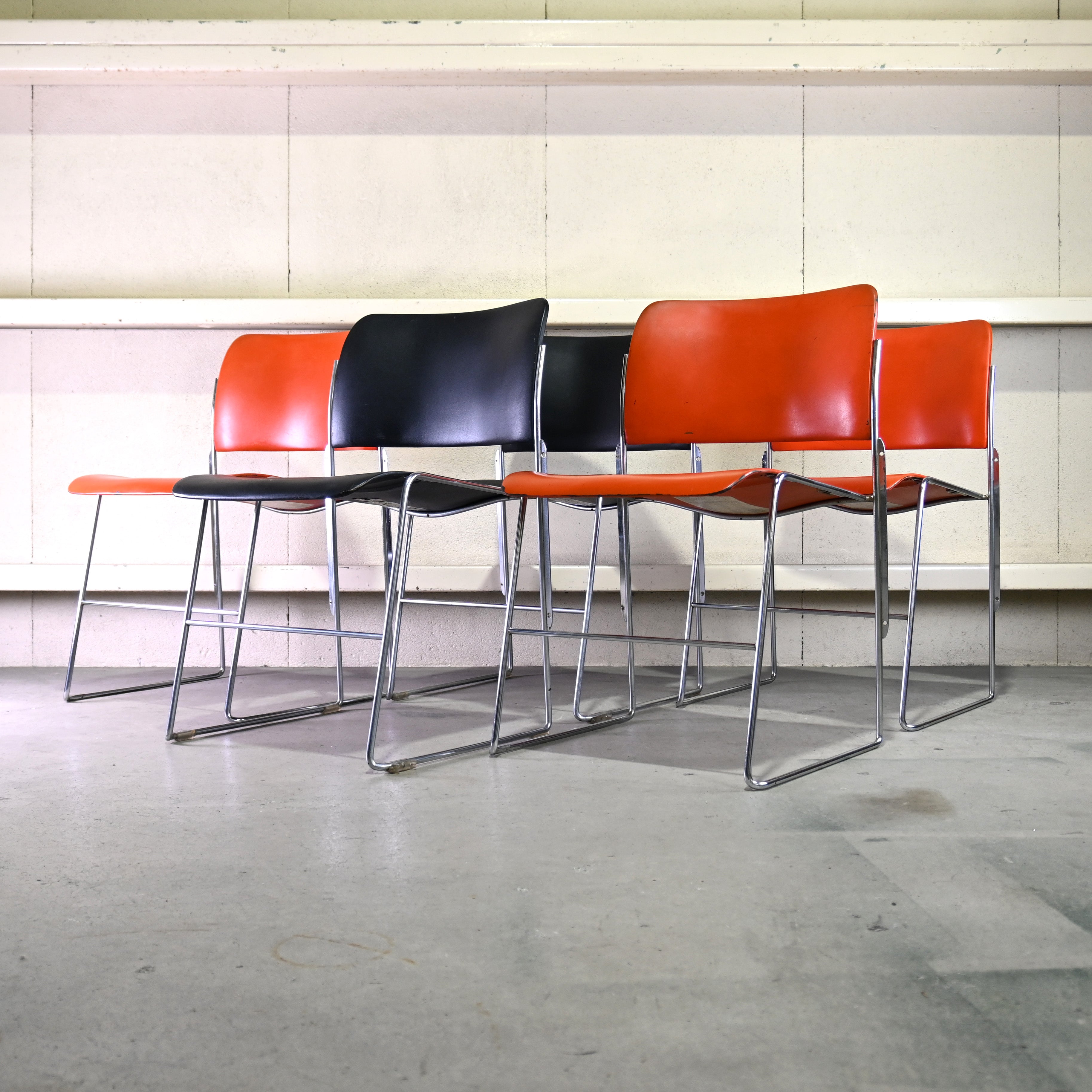 40/4 Side chair Orange David Rowland General Fireproofing Co. 1970's US vintage Industrial design / 40/4チェア オレンジ デヴィッド・ローランド ジェネラルファイヤープルーフィング 1970年代 アメリカヴィンテージ インダストリアルデザイン