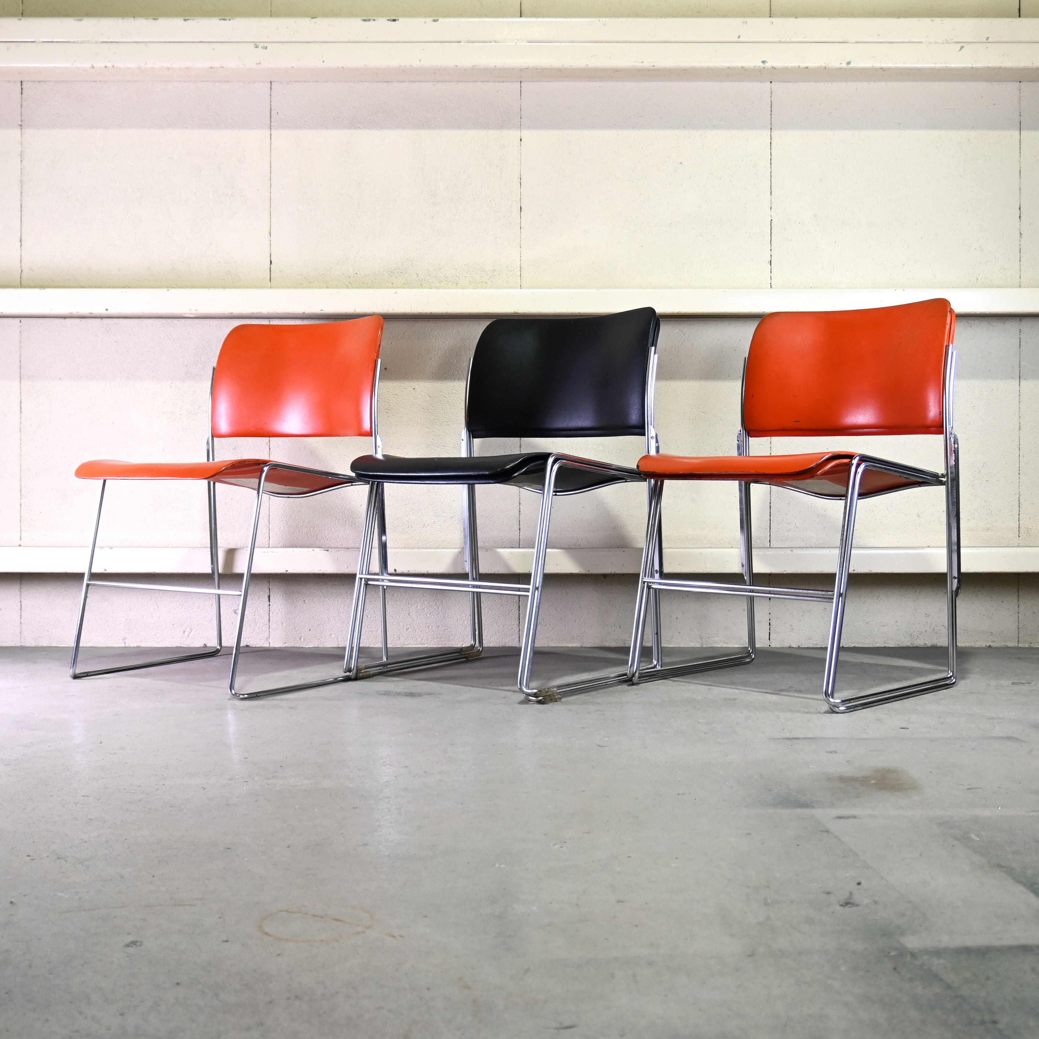 40/4 Side chair Orange David Rowland General Fireproofing Co. 1970's US vintage Industrial design / 40/4チェア オレンジ デヴィッド・ローランド ジェネラルファイヤープルーフィング 1970年代 アメリカヴィンテージ インダストリアルデザイン