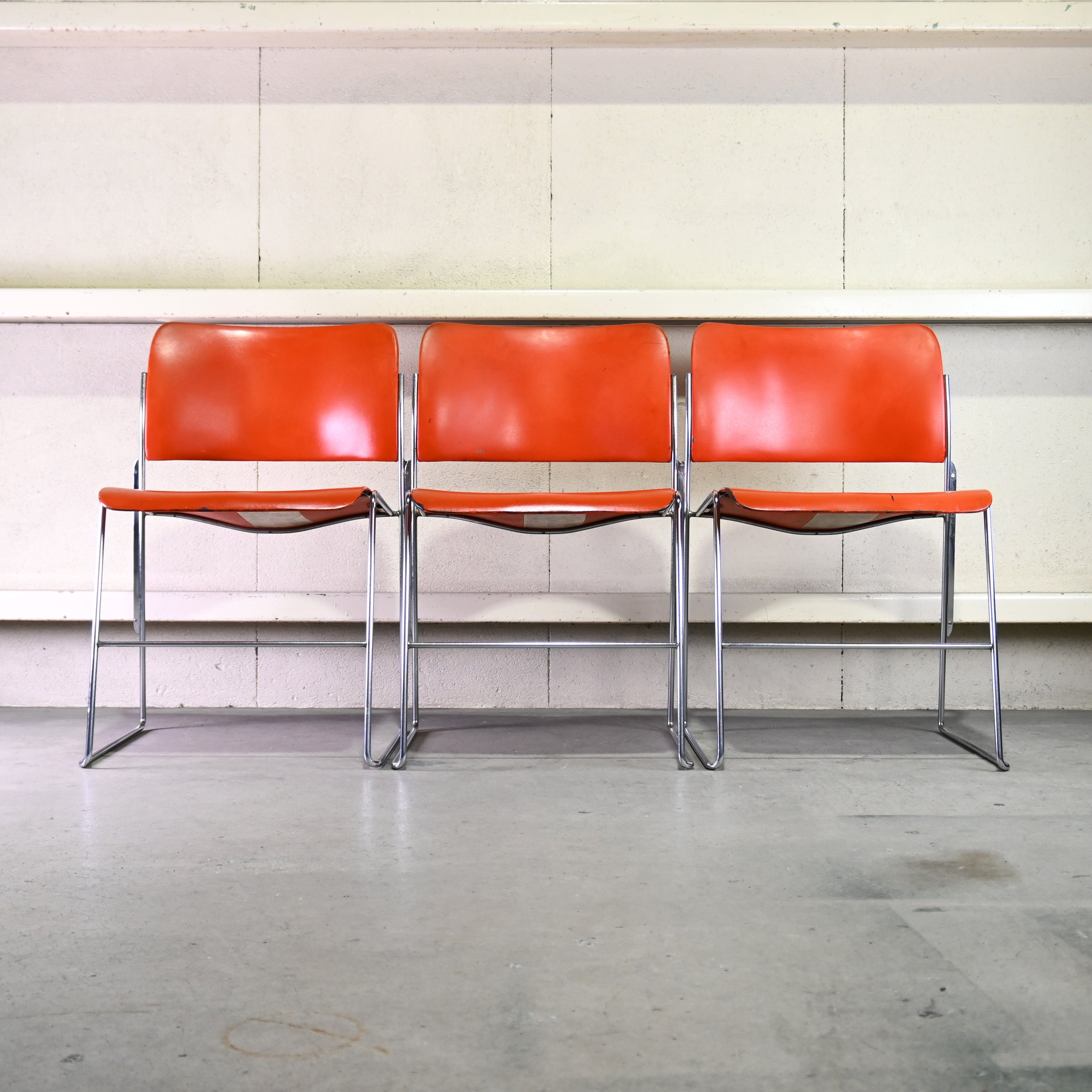 40/4 Side chair Orange David Rowland General Fireproofing Co. 1970's US vintage Industrial design / 40/4チェア オレンジ デヴィッド・ローランド ジェネラルファイヤープルーフィング 1970年代 アメリカヴィンテージ インダストリアルデザイン