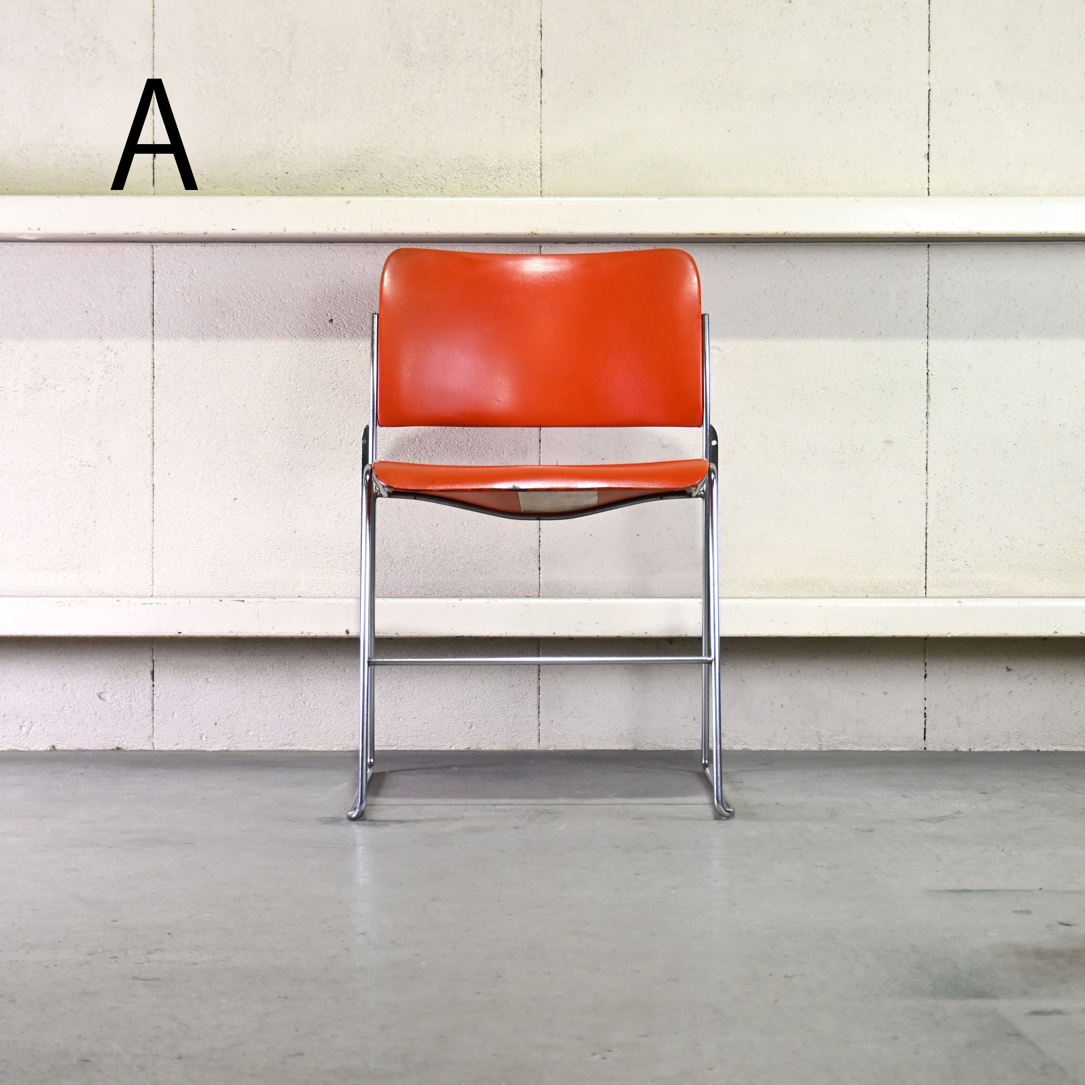 40/4 Side chair Orange David Rowland General Fireproofing Co. 1970's US vintage Industrial design / 40/4チェア オレンジ デヴィッド・ローランド ジェネラルファイヤープルーフィング 1970年代 アメリカヴィンテージ インダストリアルデザイン