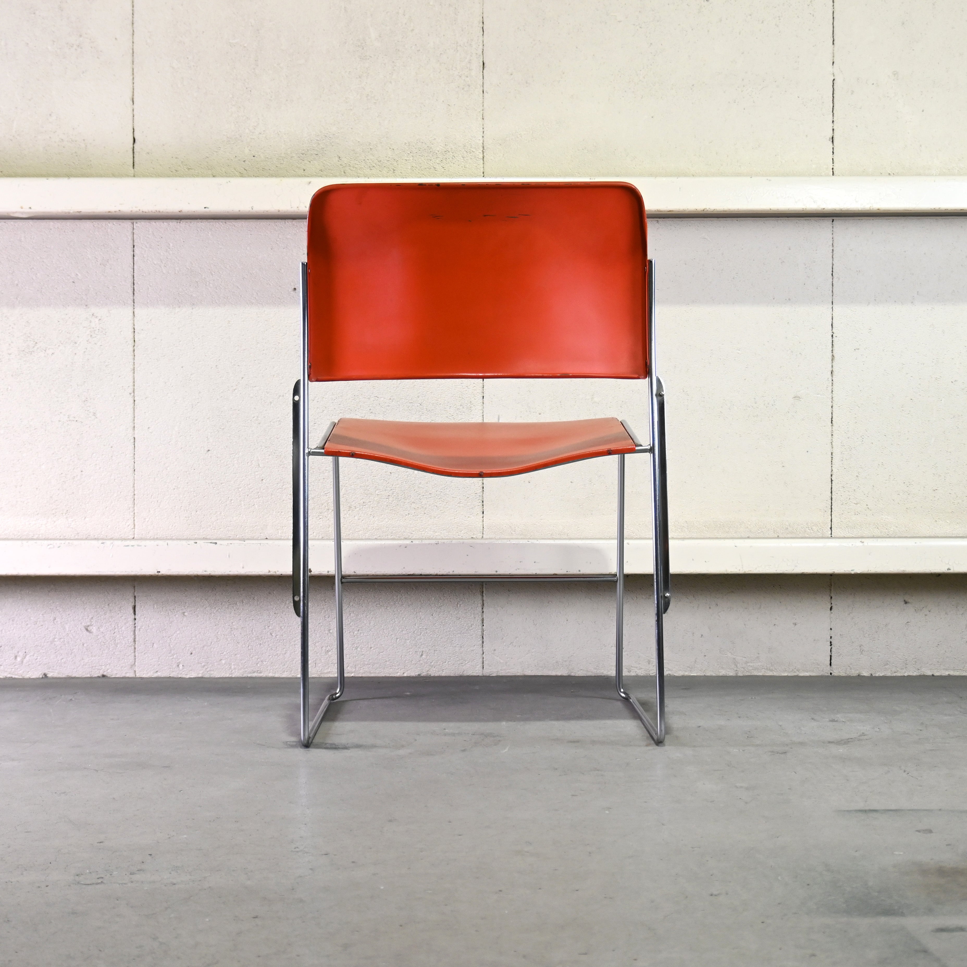 40/4 Side chair Orange David Rowland General Fireproofing Co. 1970's US vintage Industrial design / 40/4チェア オレンジ デヴィッド・ローランド ジェネラルファイヤープルーフィング 1970年代 アメリカヴィンテージ インダストリアルデザイン