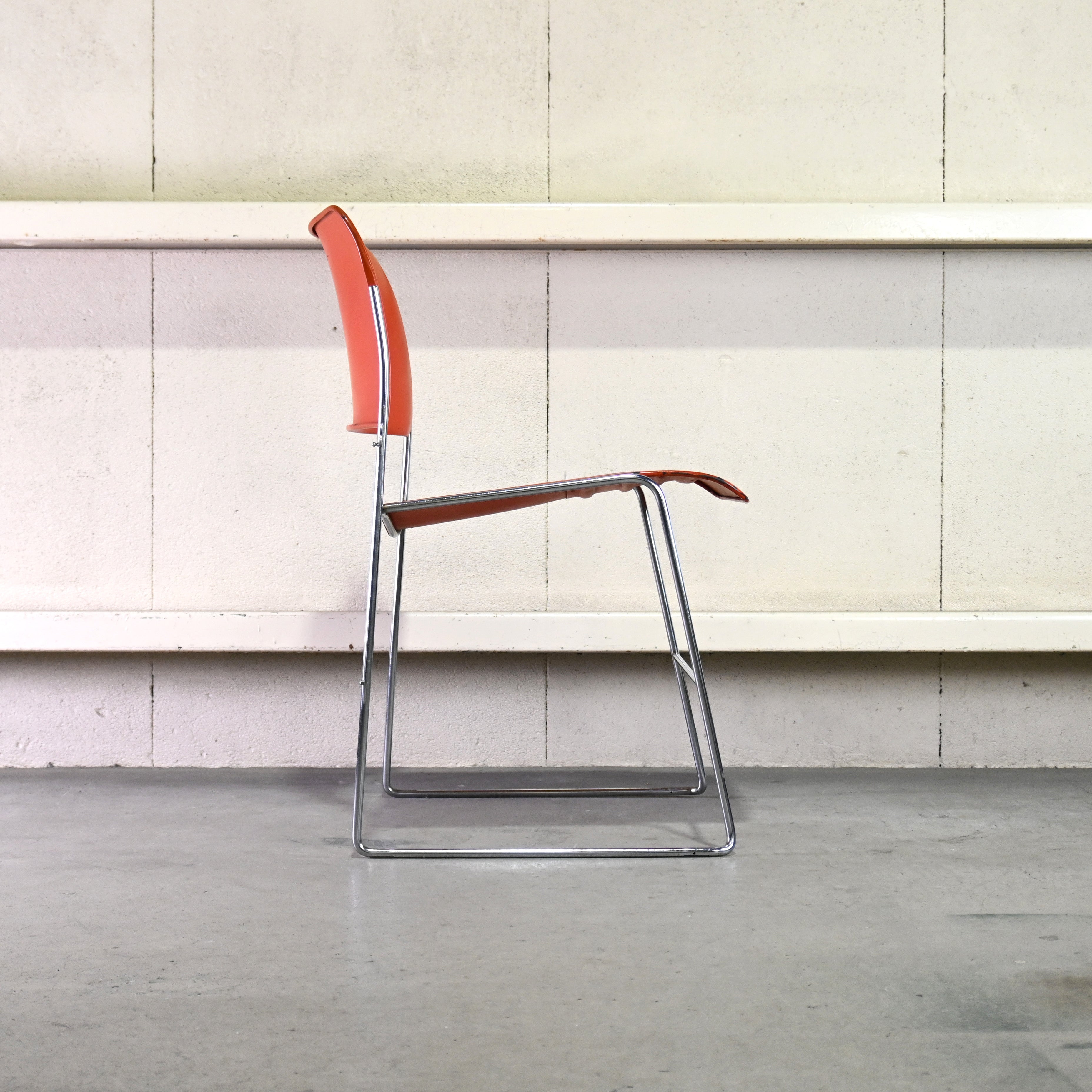 40/4 Side chair Orange David Rowland General Fireproofing Co. 1970's US vintage Industrial design / 40/4チェア オレンジ デヴィッド・ローランド ジェネラルファイヤープルーフィング 1970年代 アメリカヴィンテージ インダストリアルデザイン
